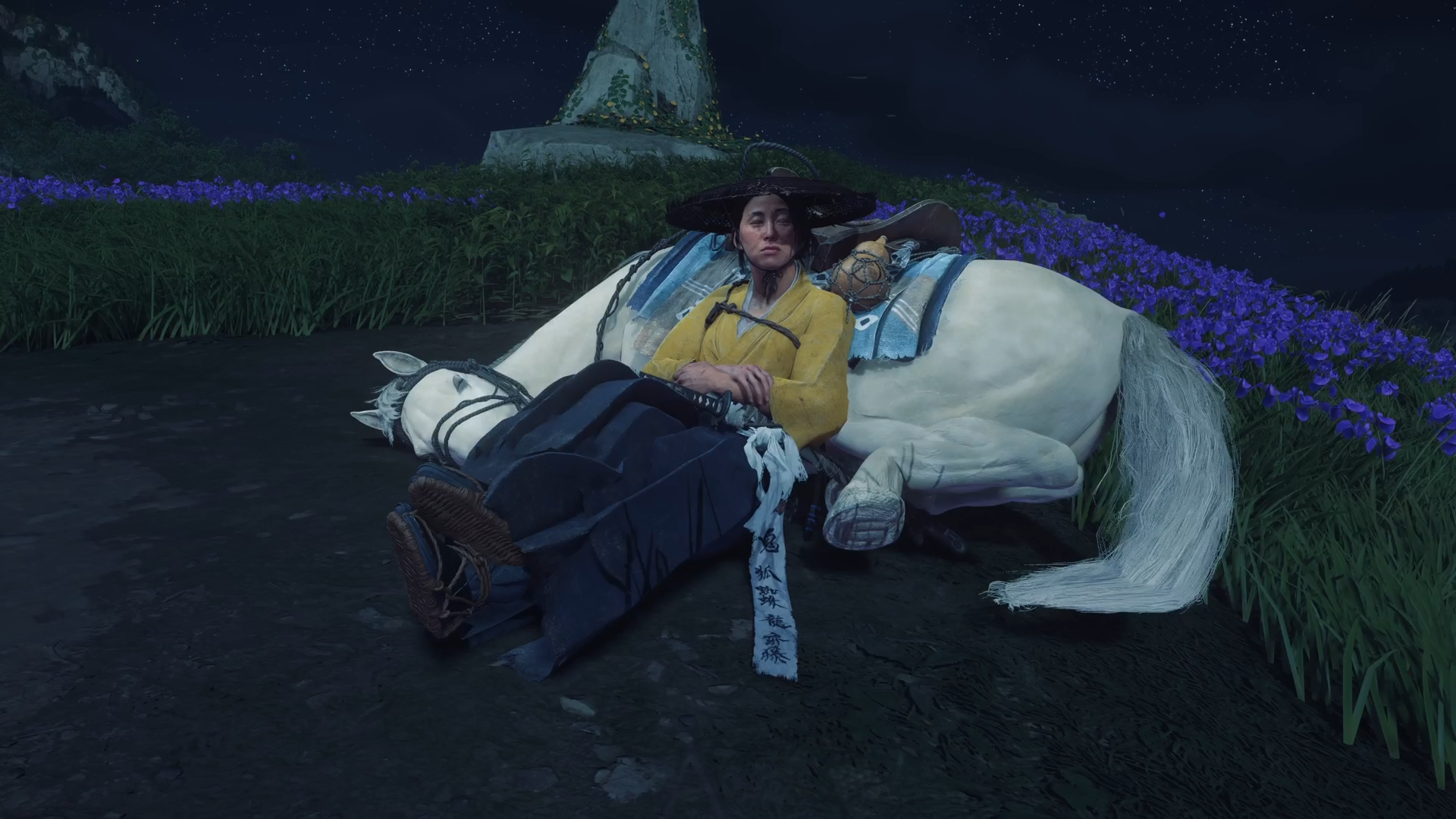 Ghost of Yotei at night [Source: Deltias Gaming/Sucker Punch]