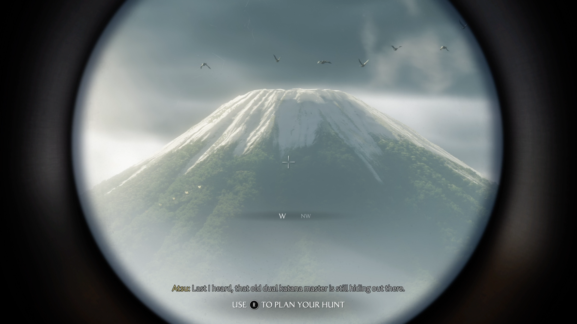 Using a Spyglass to identify a location in Ghost of Yotei (Image via Sucker Punch)