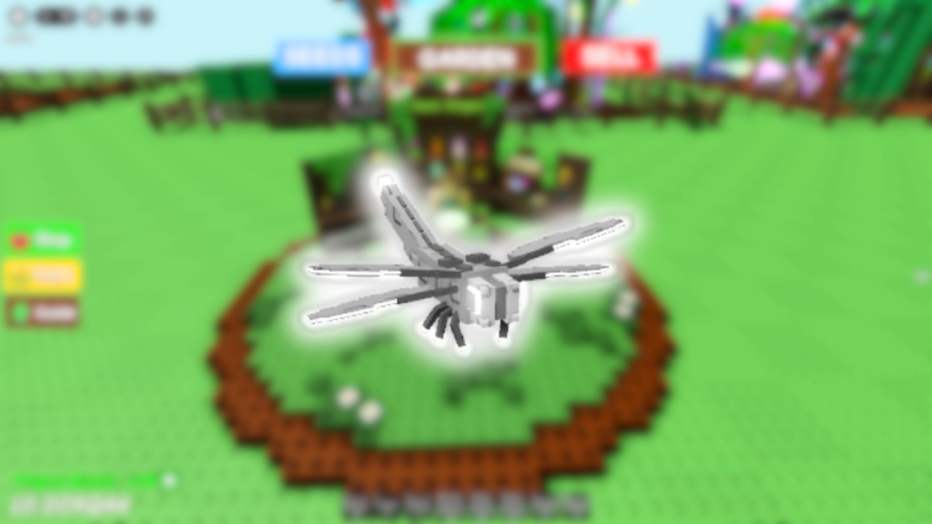 Silver Dragonfly Pet In Grow a Garden (Image via Roblox Corporation)