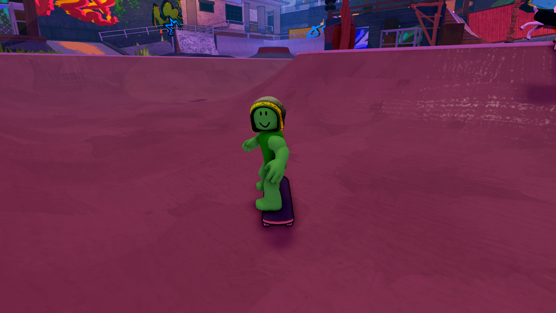 Skating in Roblox Takeover Event Tagtown area (Image via Roblox Corporation)