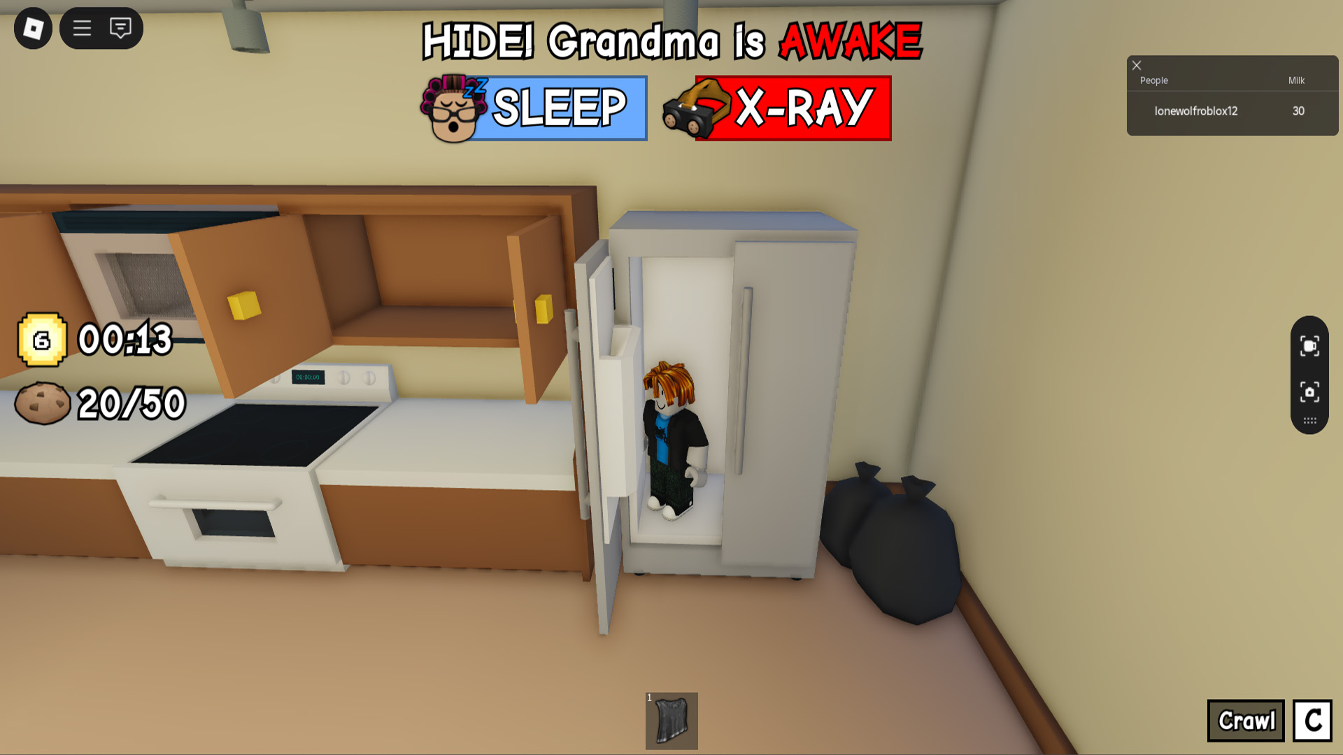 Hide inside a fridge