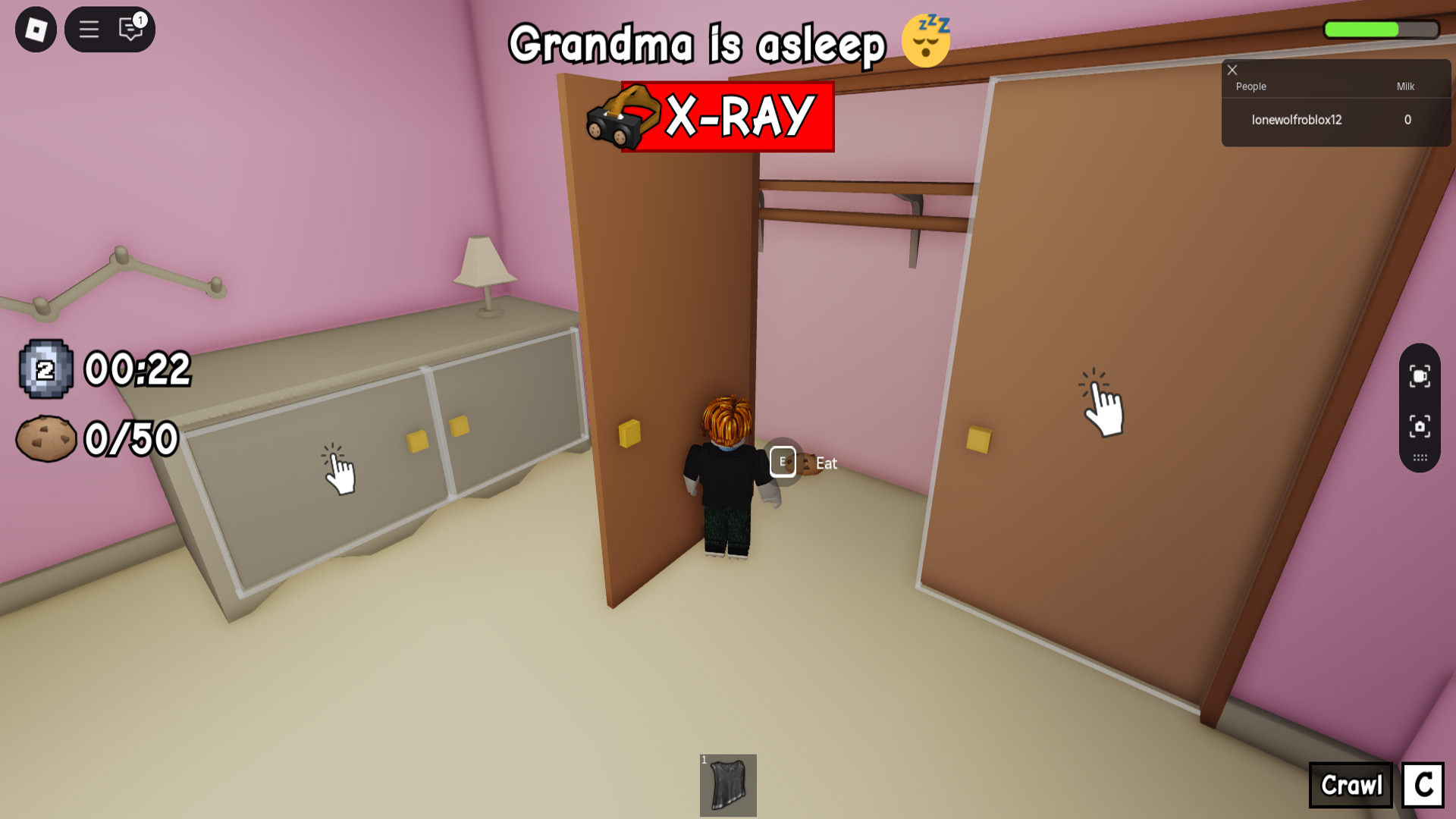 Collect cookies when grandma is asleep