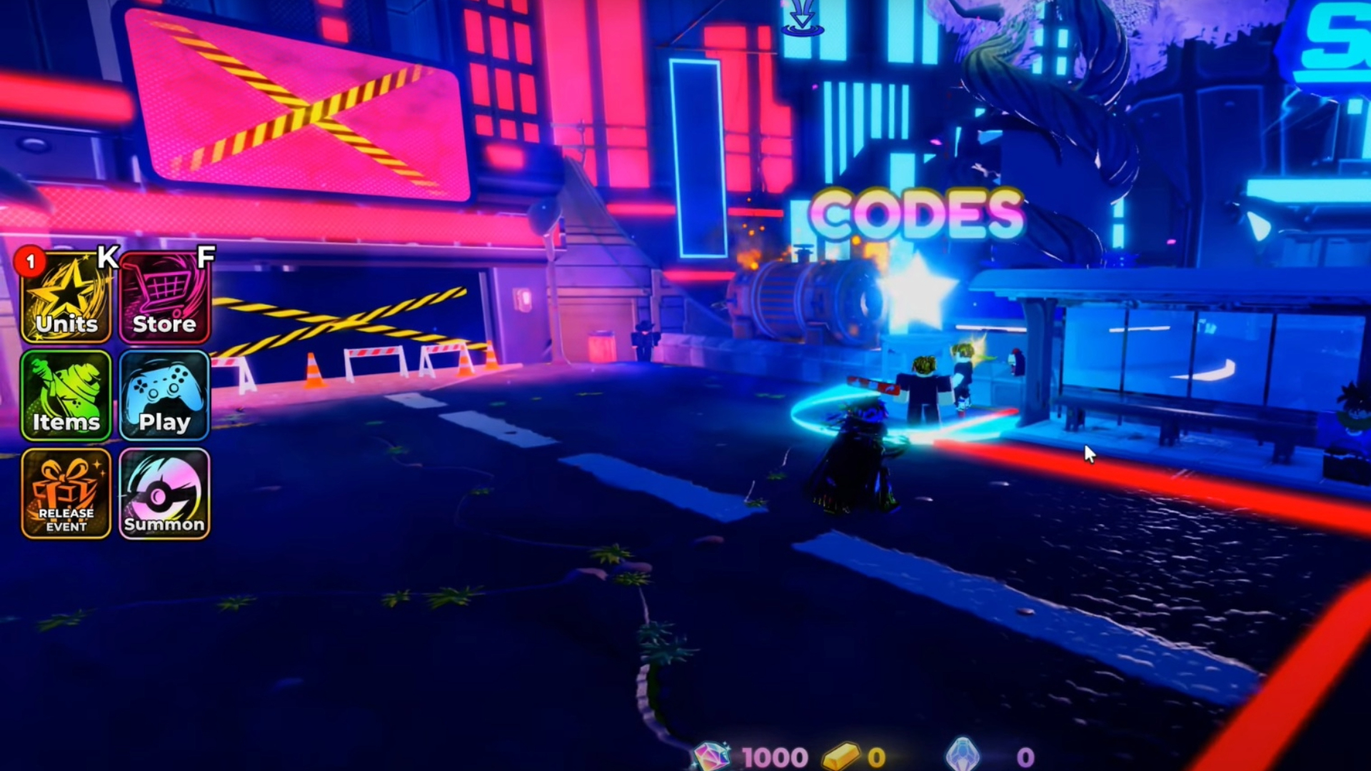 The CODES section is near the Summon area of the Lobby