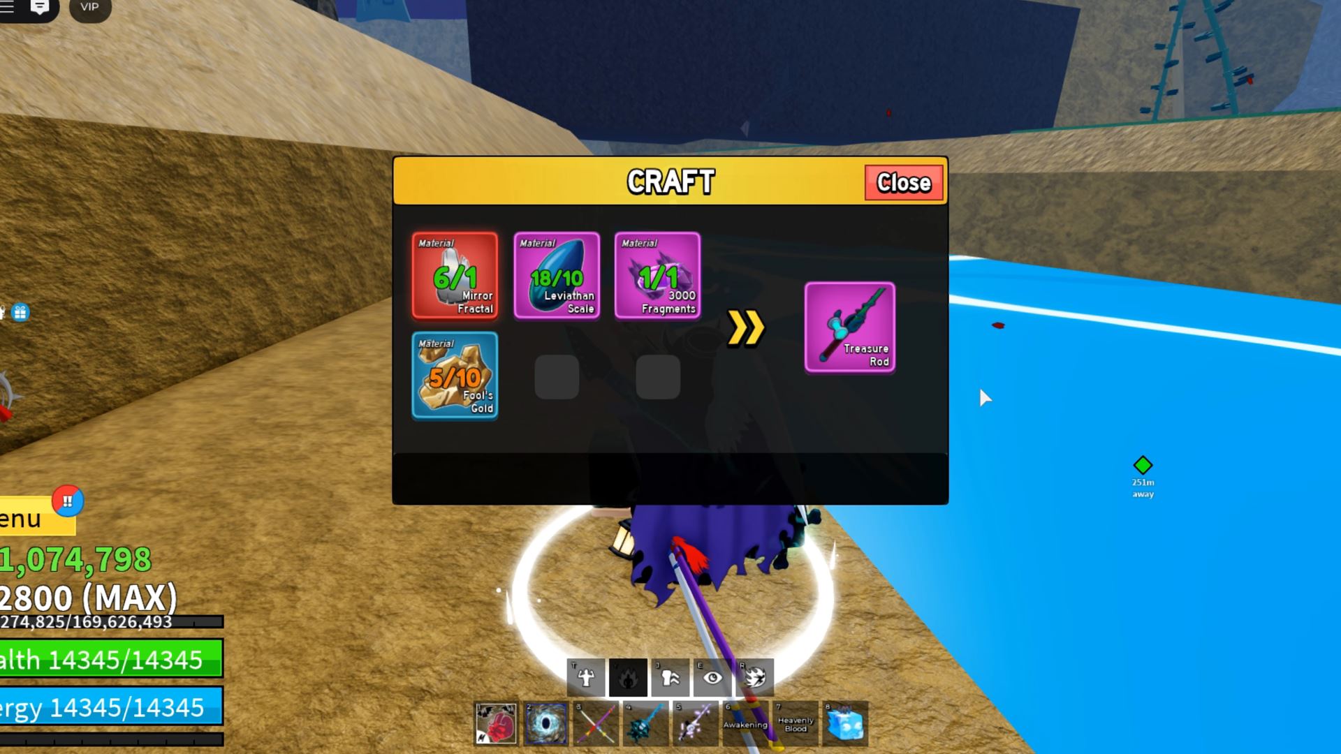 Treasure Rod in Blox Fruits (Image via Roblox Corporation)