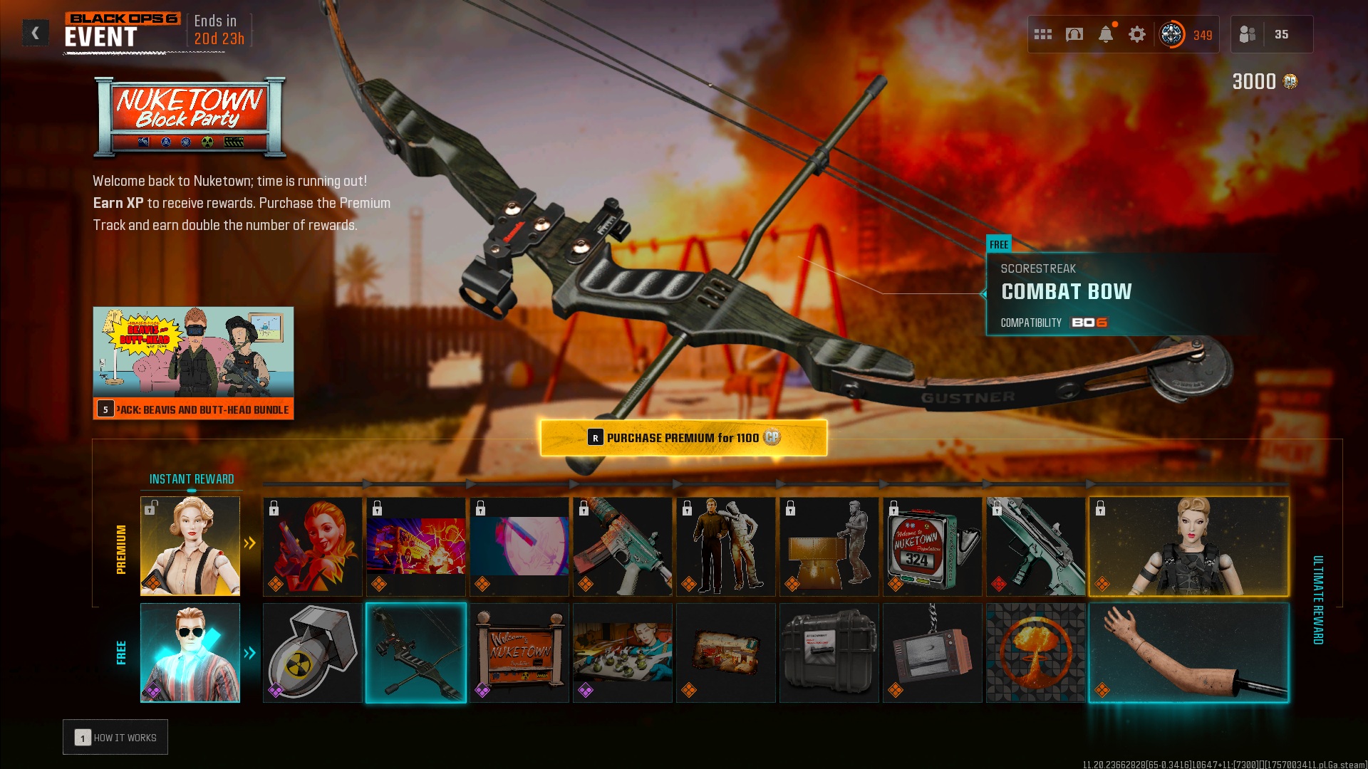 Combat Bow Scorestreak in Black Ops 6 as a reward in the Nuketown Block Party event