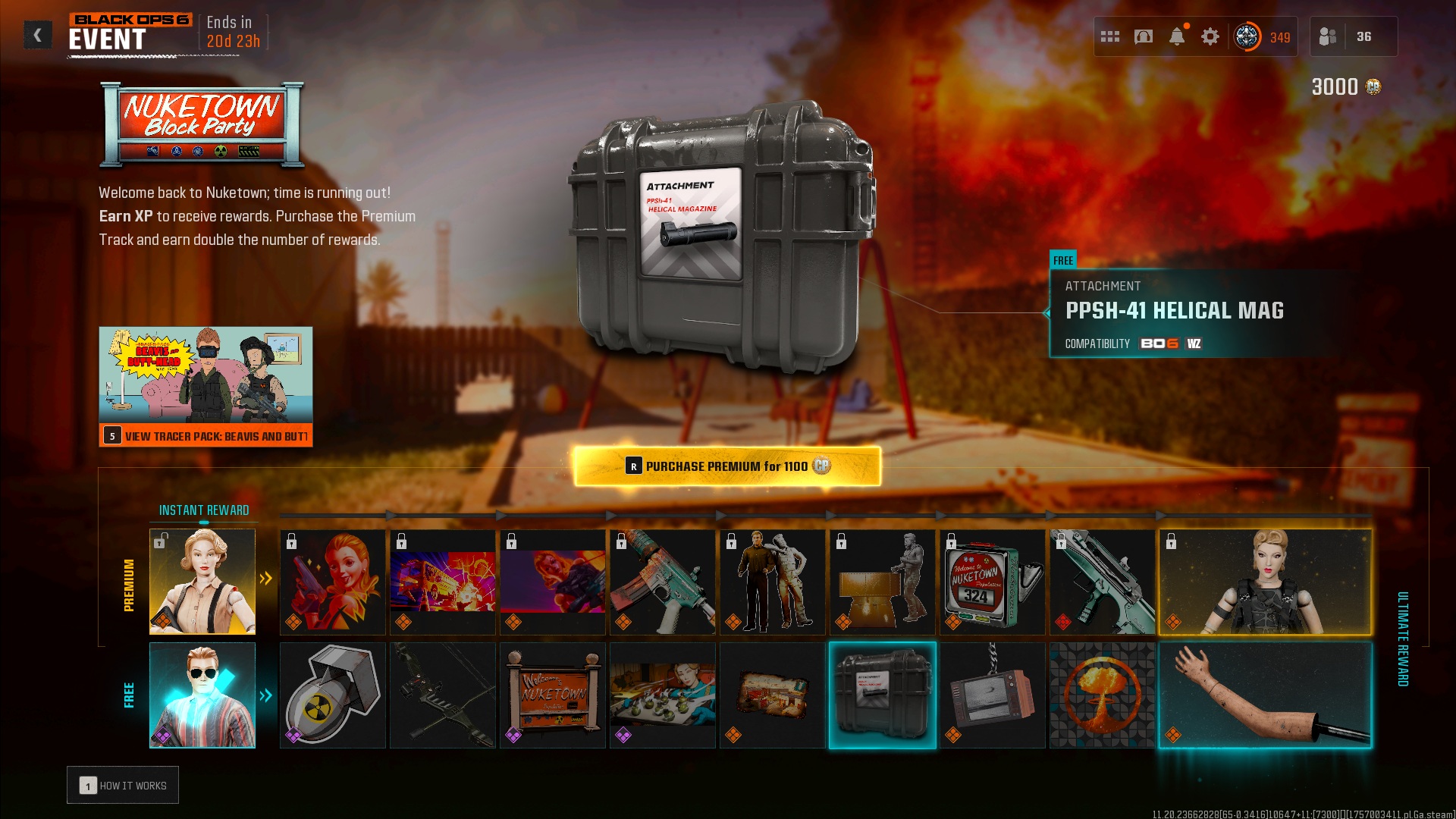 PPSh-41 Helical Magazine in Warzone and Black Ops 6 as a free reward in the Nuketown Black Party event