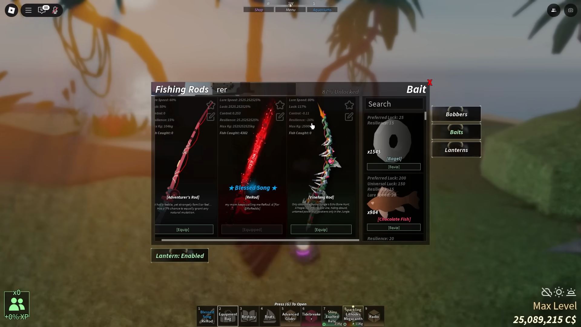 Vinefang rod in Fisch (Image via Roblox Corporation)