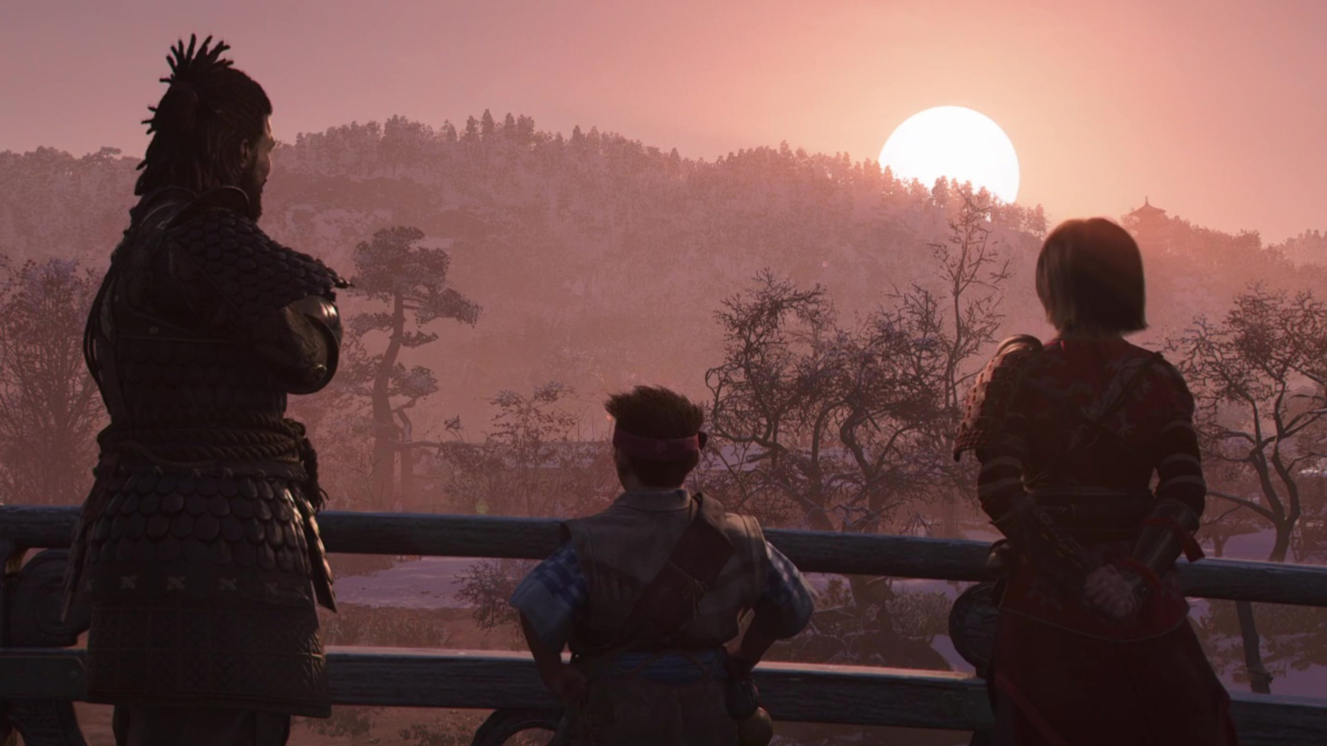 Yasuke Naoe and Junjiro at the end of Claws of Awaji DLC in Assassin's Creed Shadows.