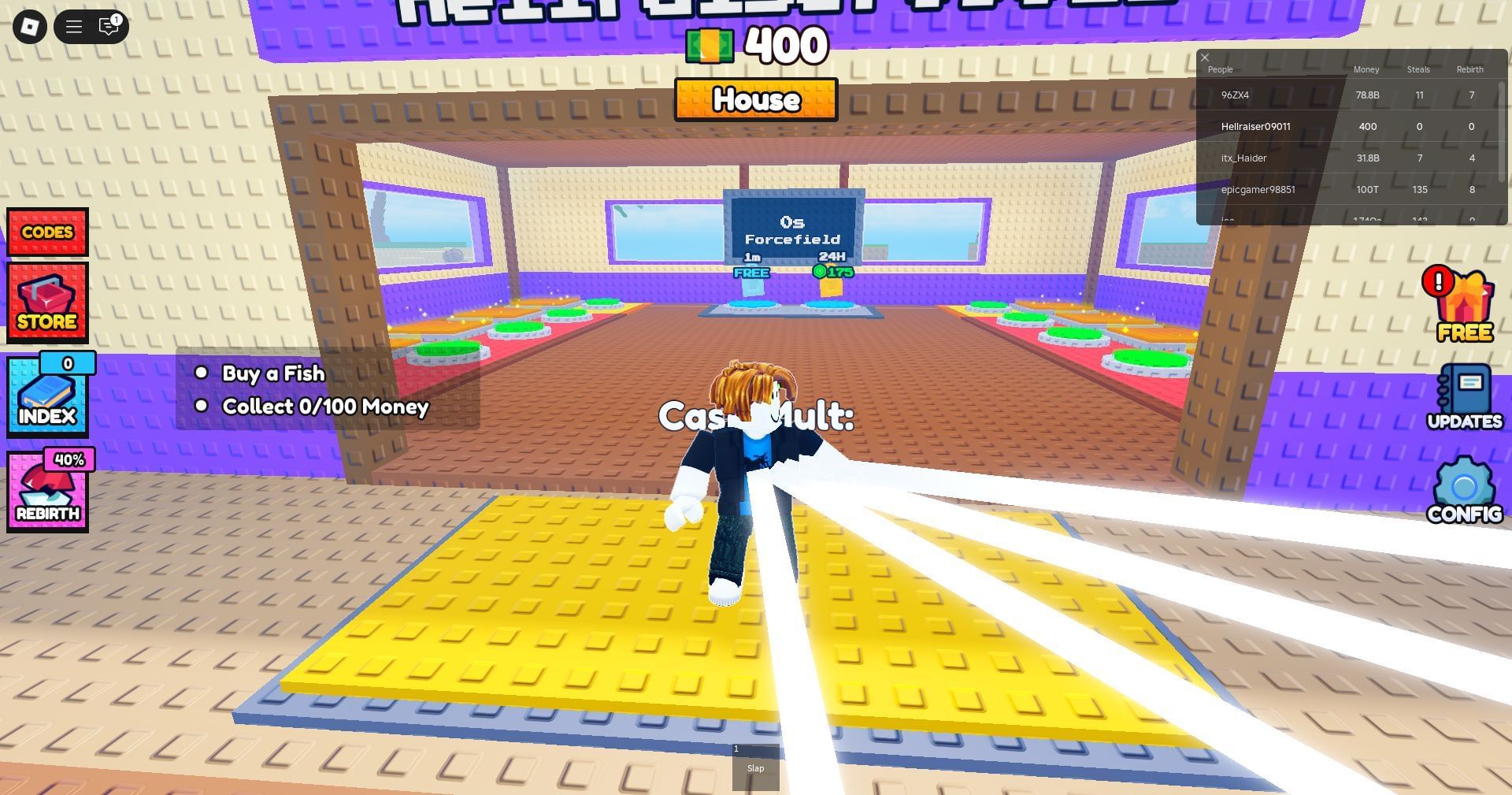 You can purchase new fish with the unlocked cash