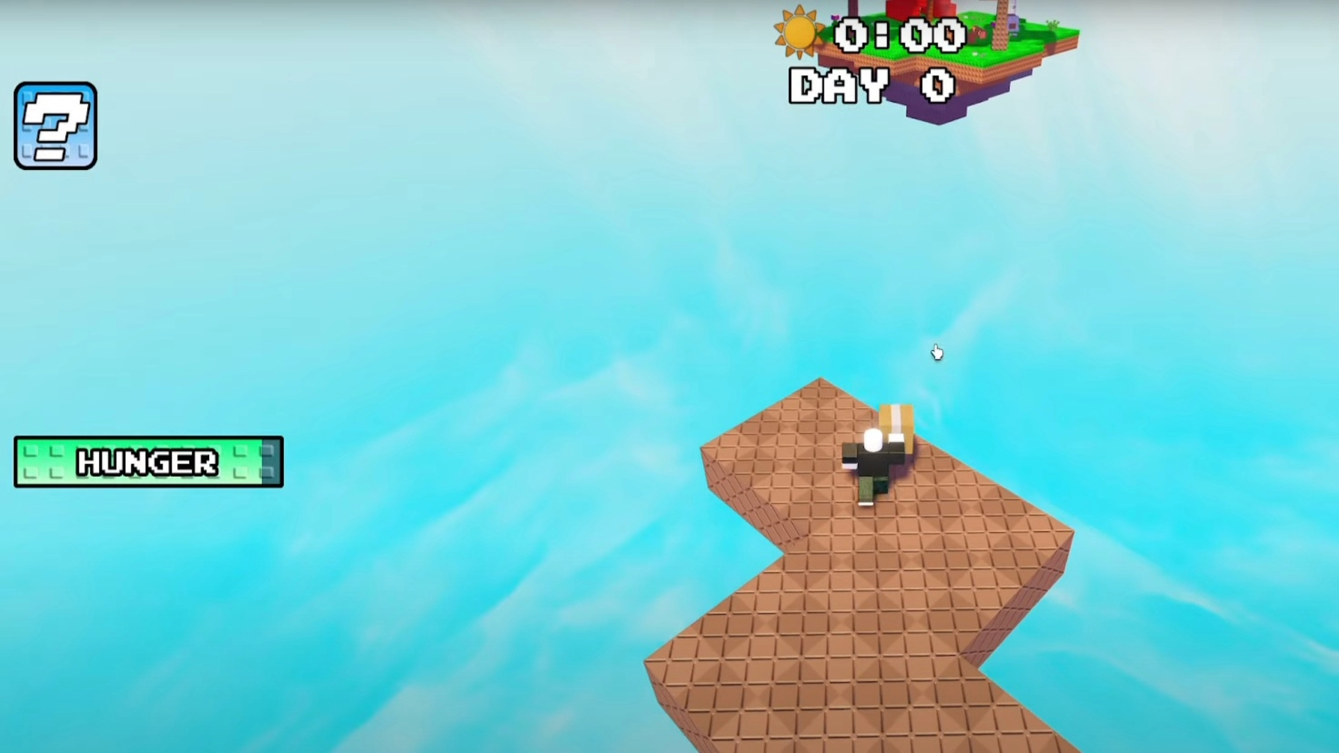 You start the game with just a single block