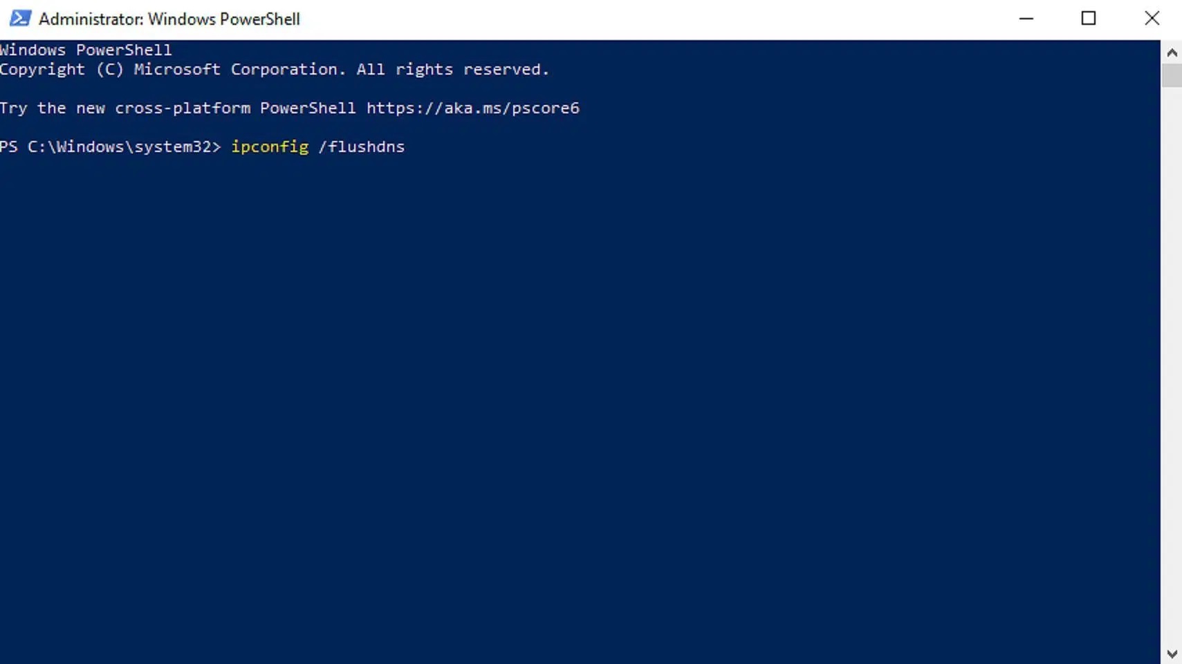 Picture of IP config flush command (Image via Deltia's Gaming | Microsoft)