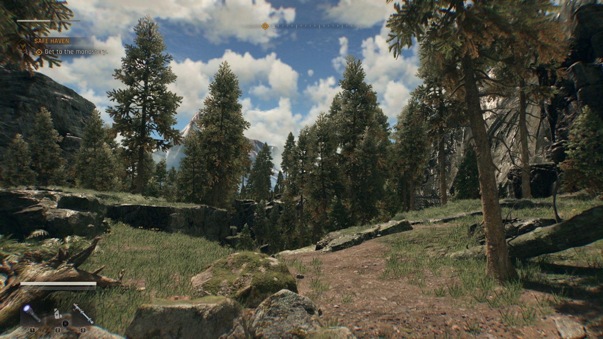Cut through the trail and head to the monastery (Source: Techland)