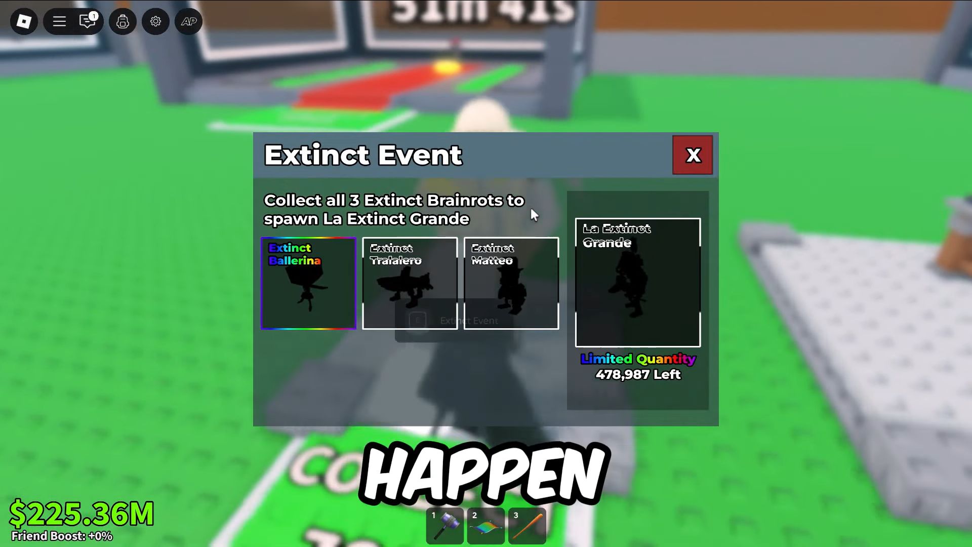Keep your eyes peeled and hope to get lucky for the Brainrot God to spawn on the carpet (Image via Roblox Corporation/YouTube @NoobBlox)