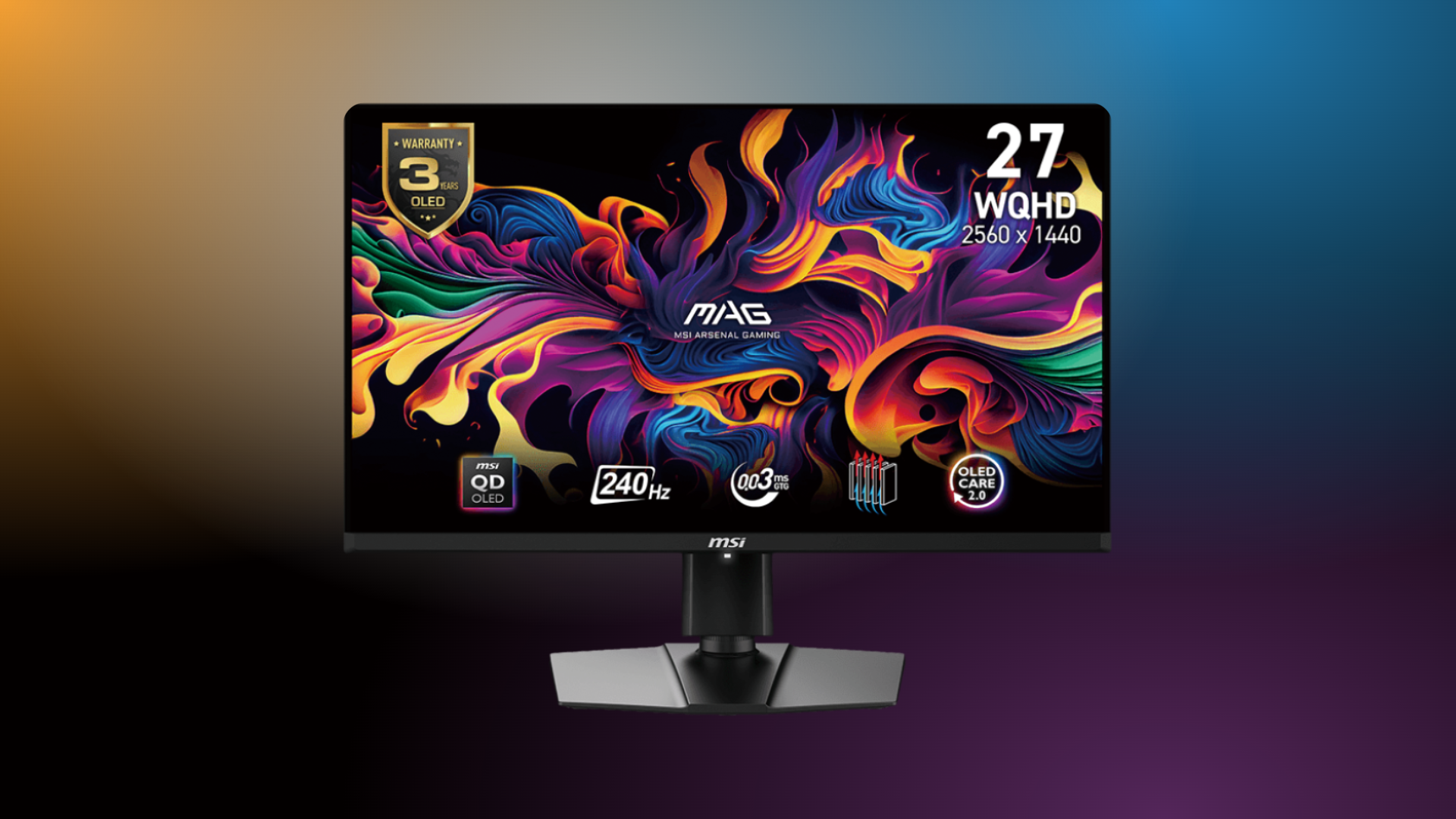 An image of MSI 240 Hz OLED gaming monitor