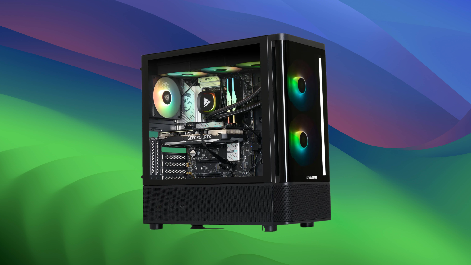 An image of Stormcraft Skyhawk Pro gaming PC with RTX 5070 Ti