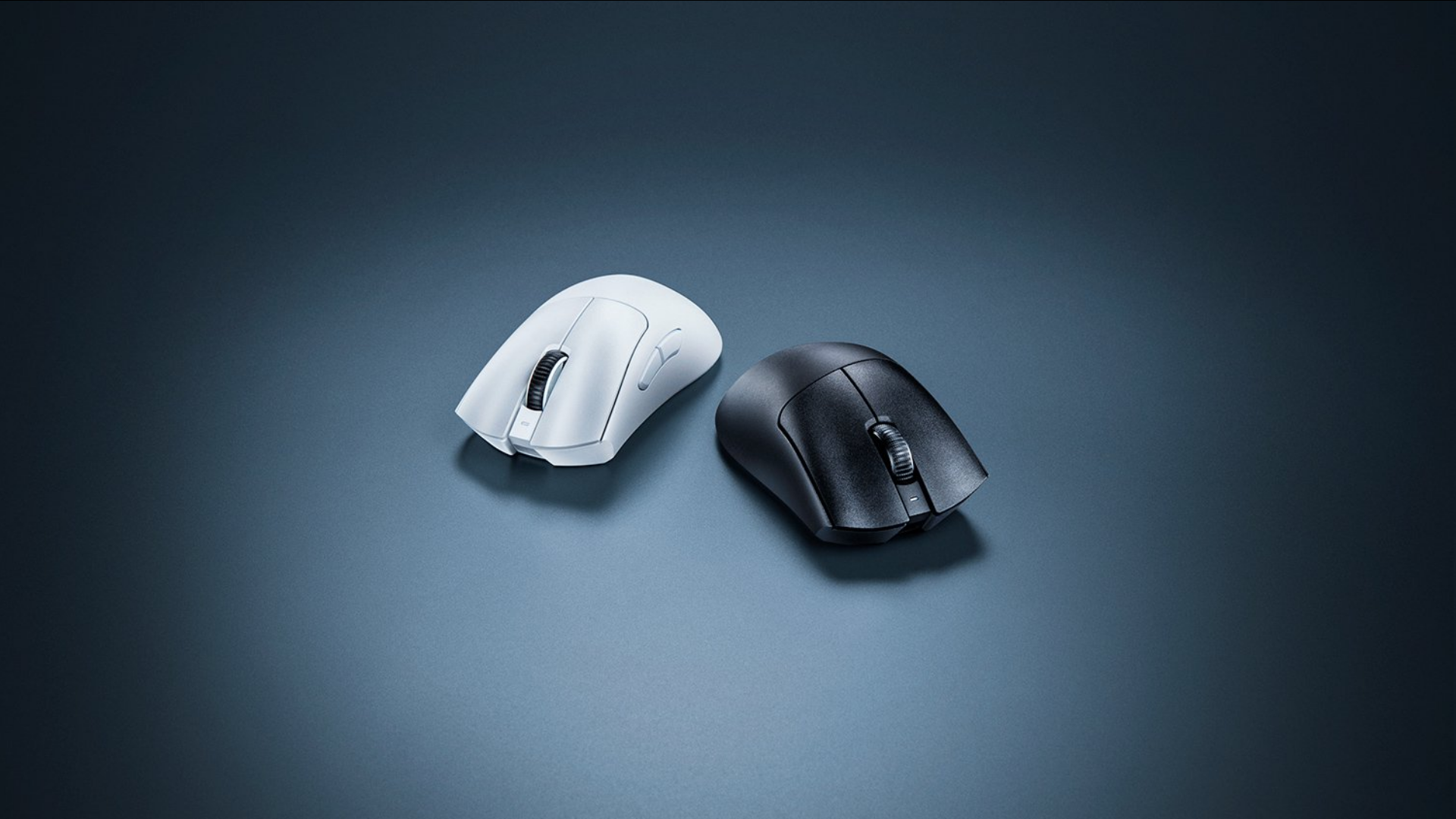An image of two Razer DeathAdder V3 Pro (black and white)
