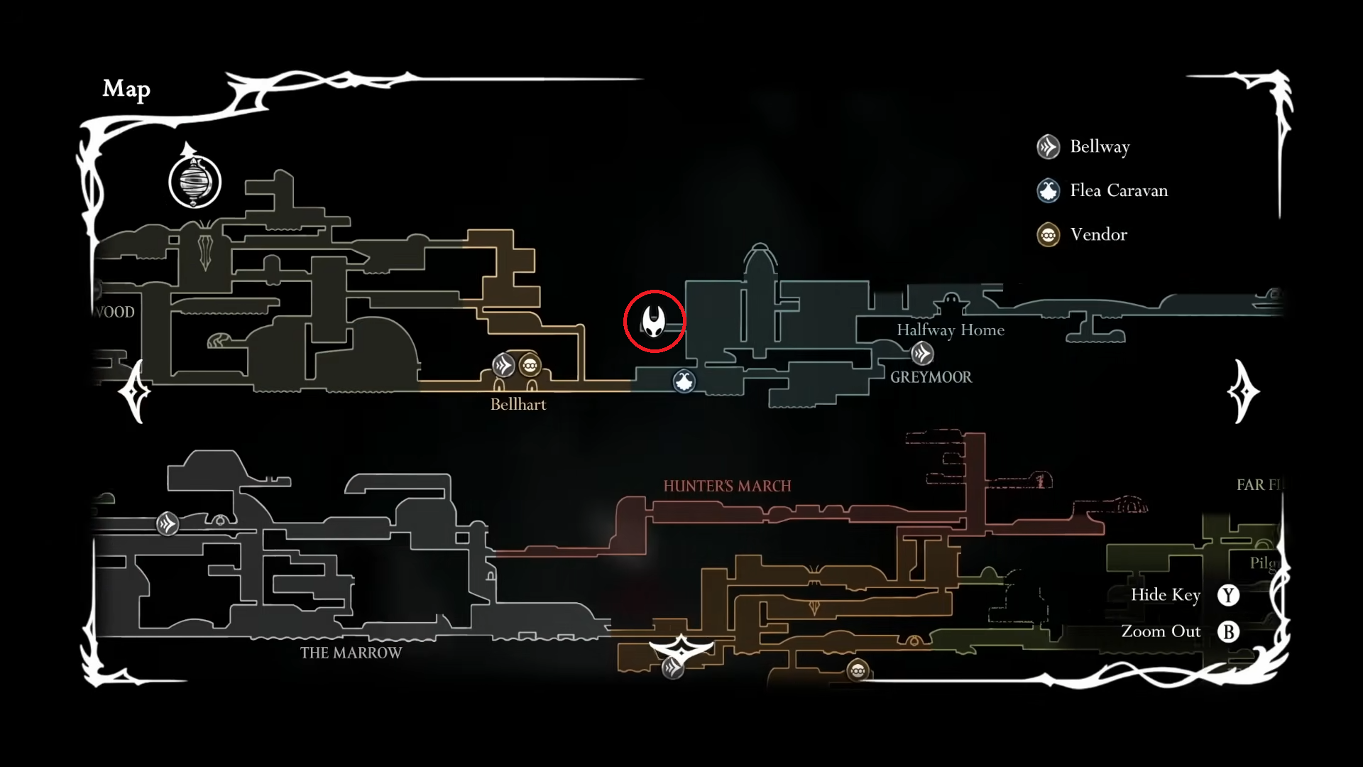 Reaper Crest's location in Hollow Knight Silksong.