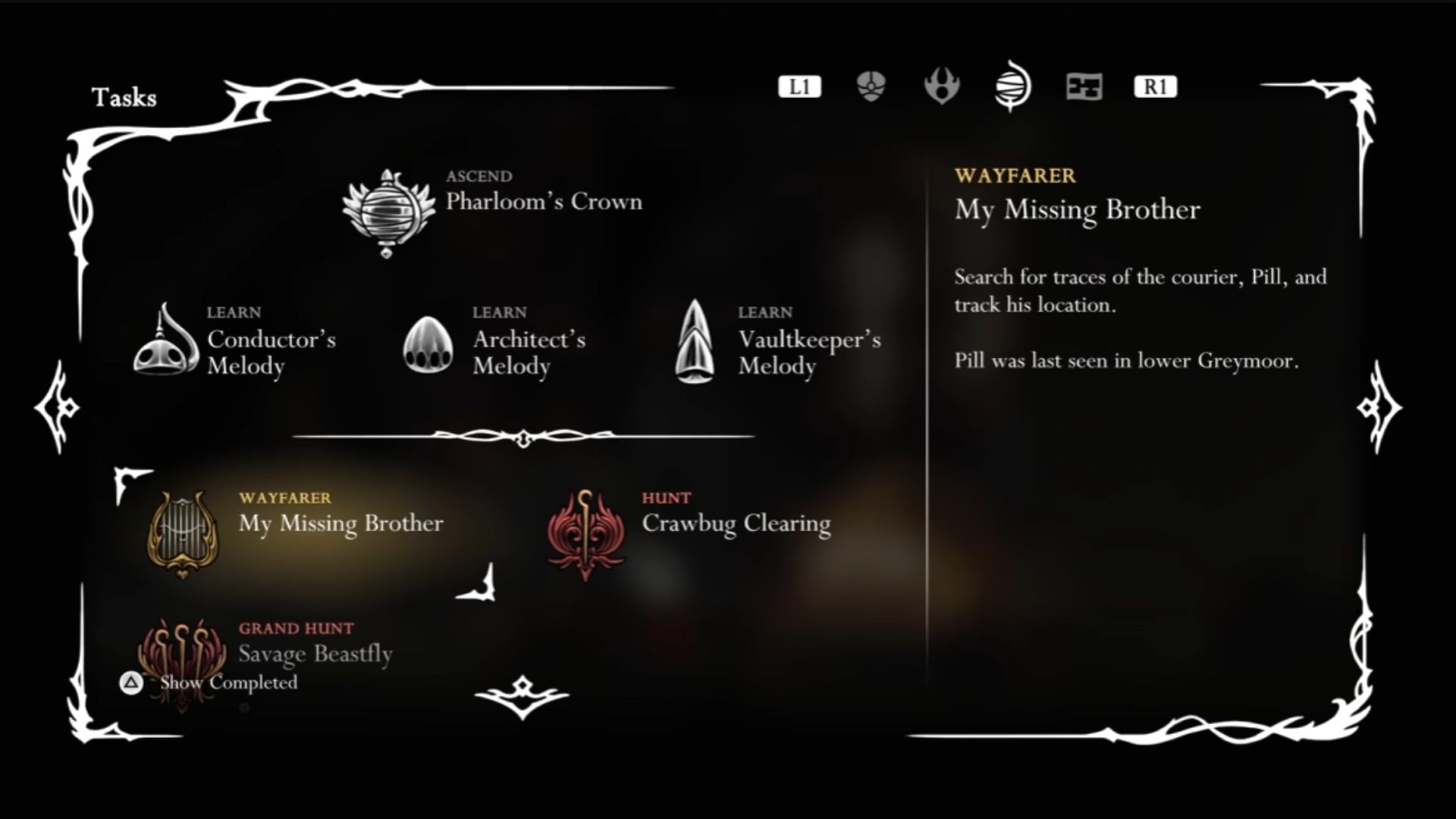 Acquire the quest at Bellhart (Source: Team Cherry | ConCon/YouTube)