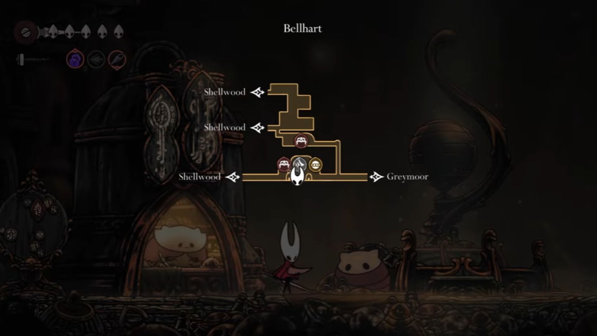 The bells are in the tunnels above and below Bellhart (Source: Team Cherry | ConCon/YouTube)