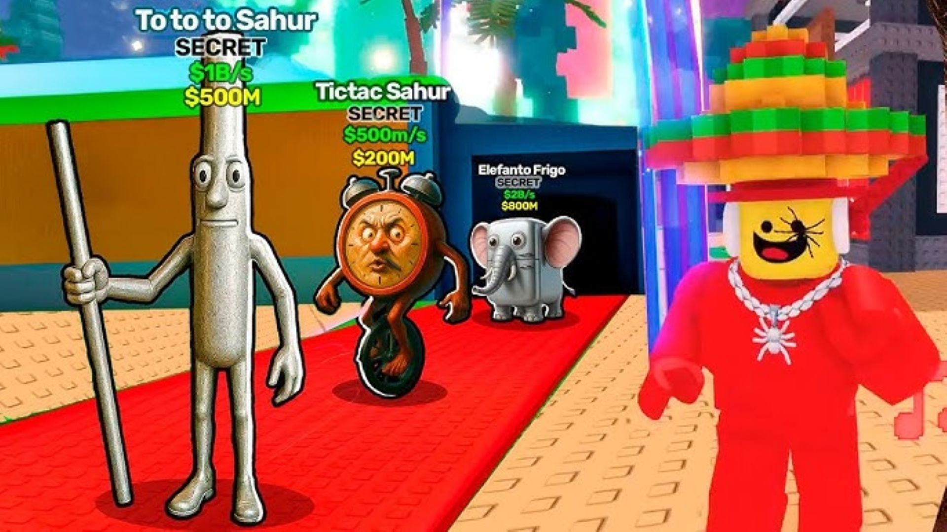 Finding the Tictac Sahur brainrot in Steal a Brainrot (Image via Roblox)