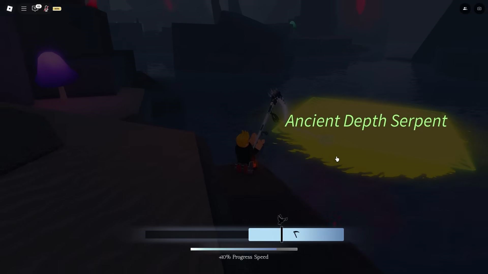 using the Onirifalx Rod (Image via Roblox Corporation)