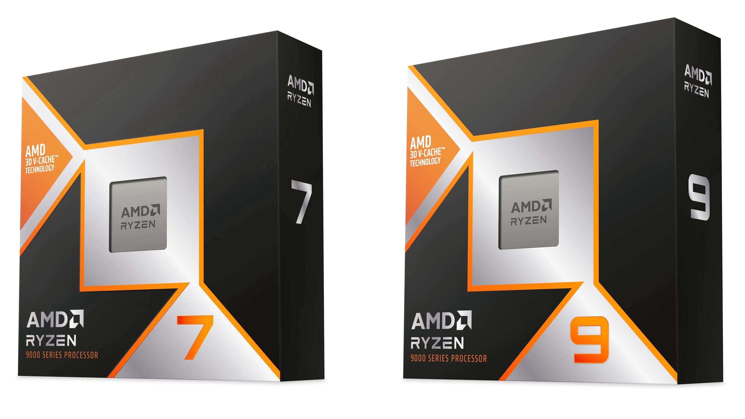 Picture of Ryzen 7 9800X3D vs Ryzen 9 9950X3D boxes