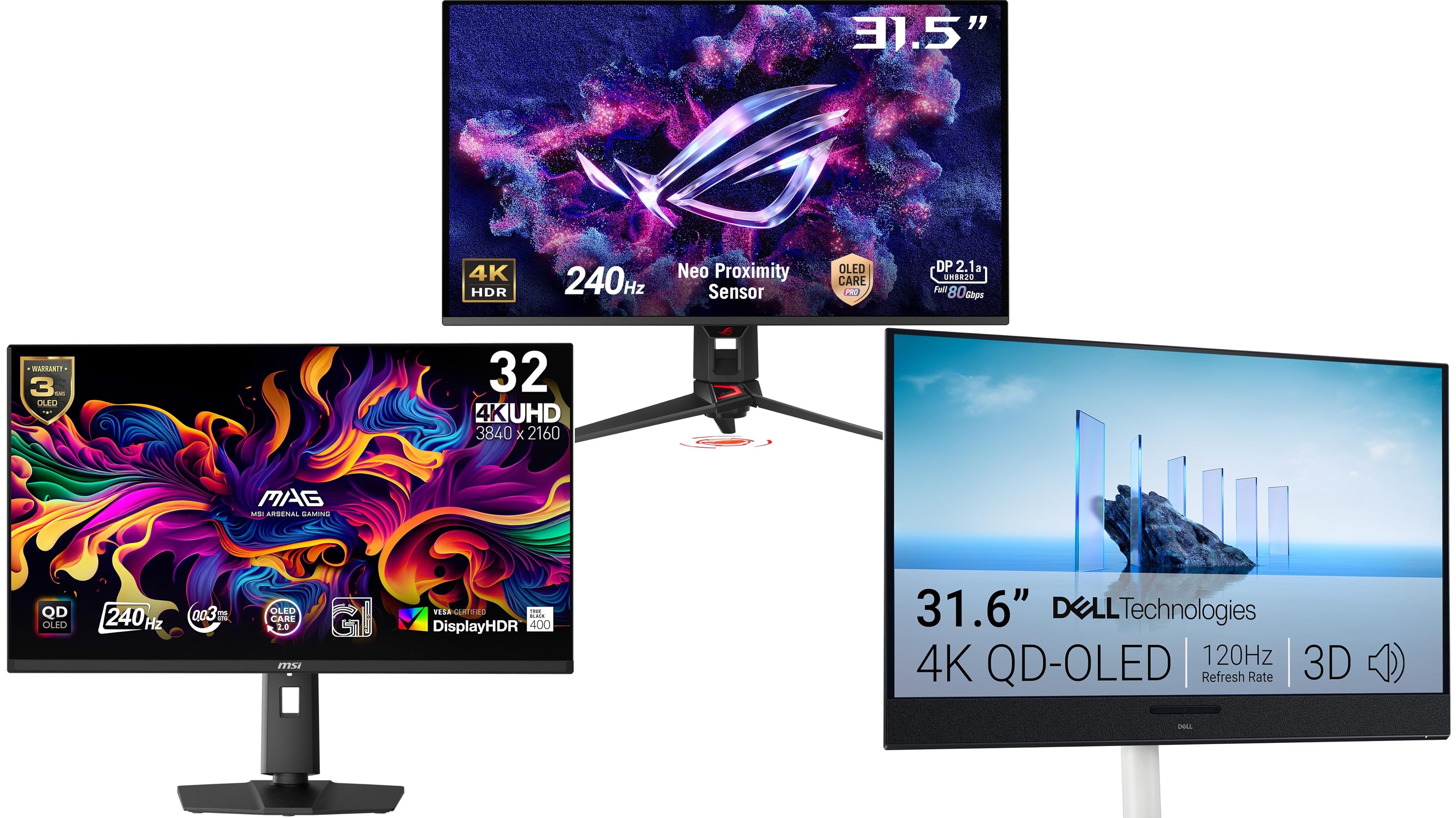 Picture of a collection of high-end 4K monitors