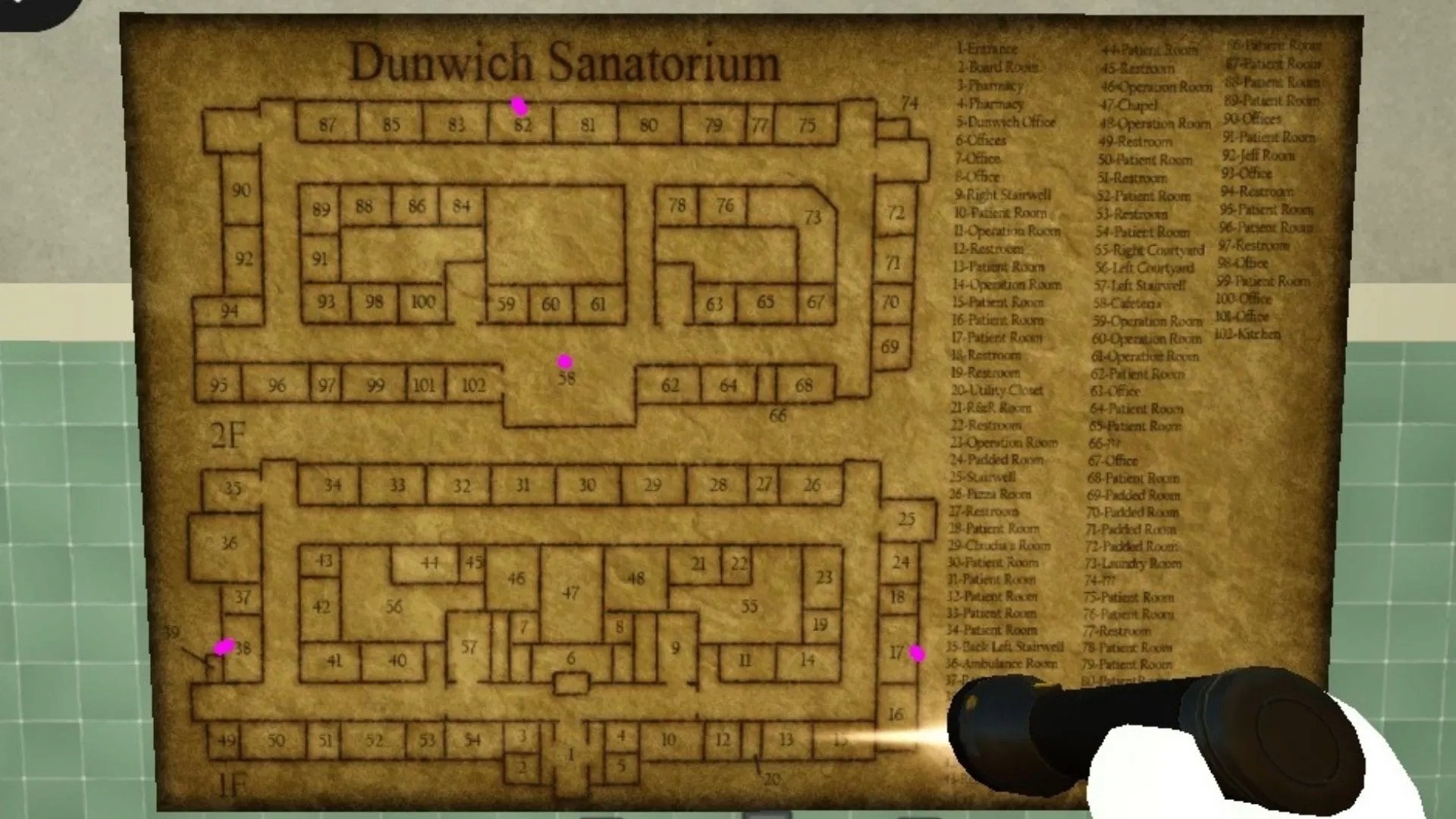 A map showing the entire building