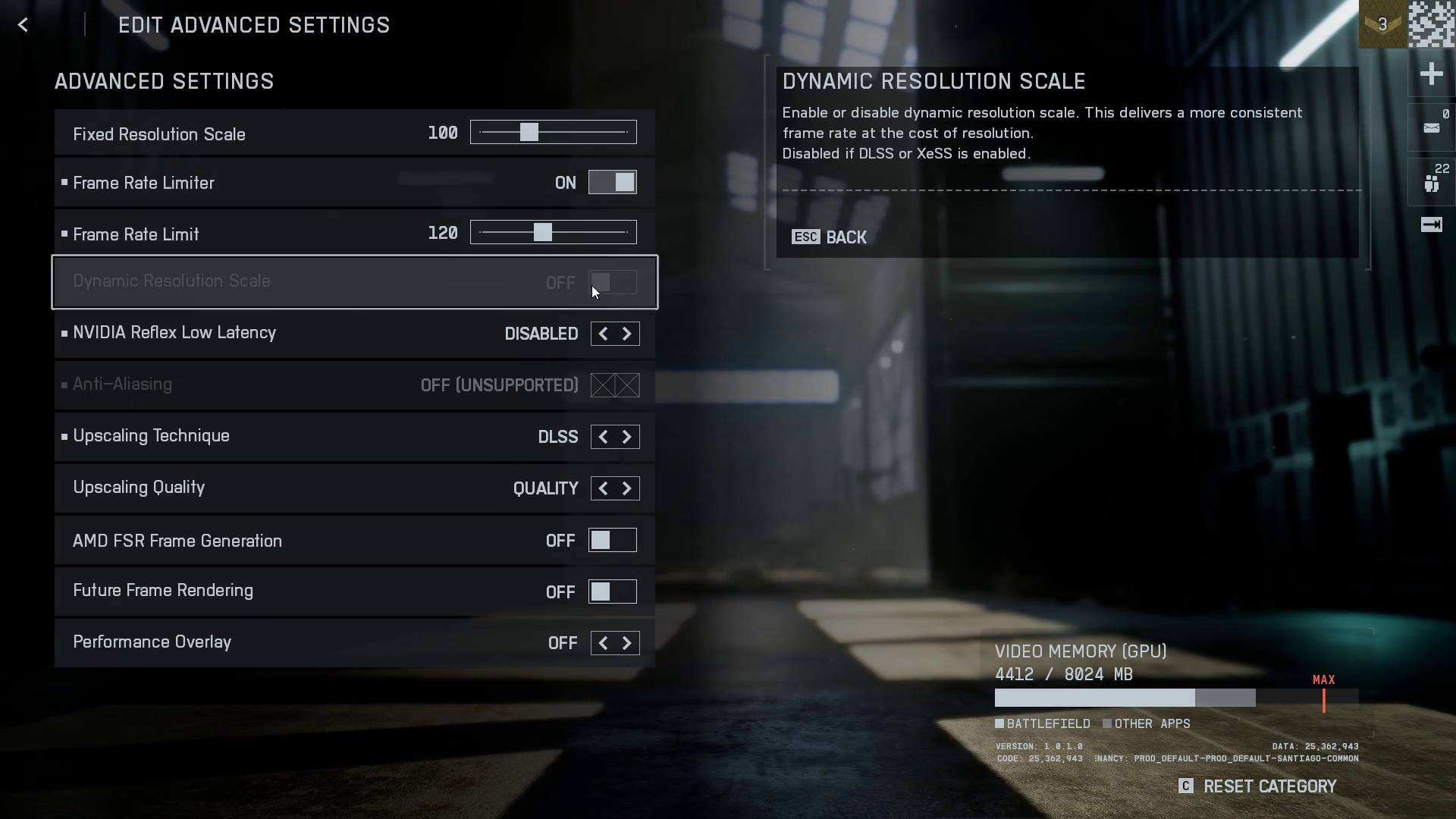 Advanced Settings page in Battlefield 6 Image via Electronic Arts)