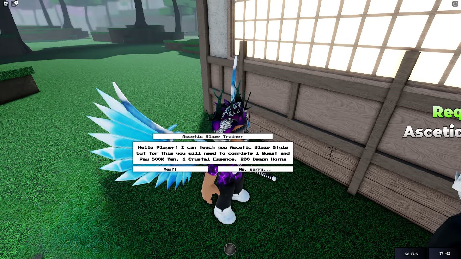Ascetic Blaze Fighting Style (Image via Roblox Corporation)
