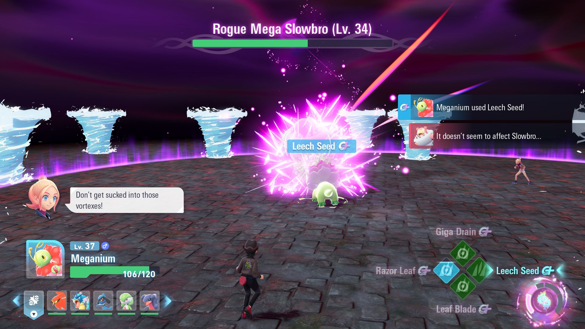 Battling the Rogue Mega Slowbro (Image via The Pokemon Company)