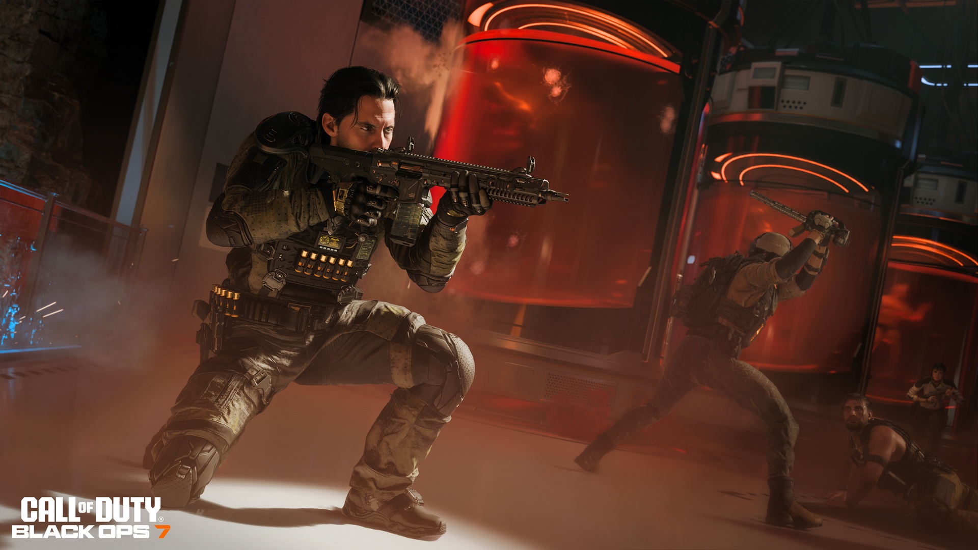 Two Operators engaging in a gunfight in the Black Ops 7 Beta