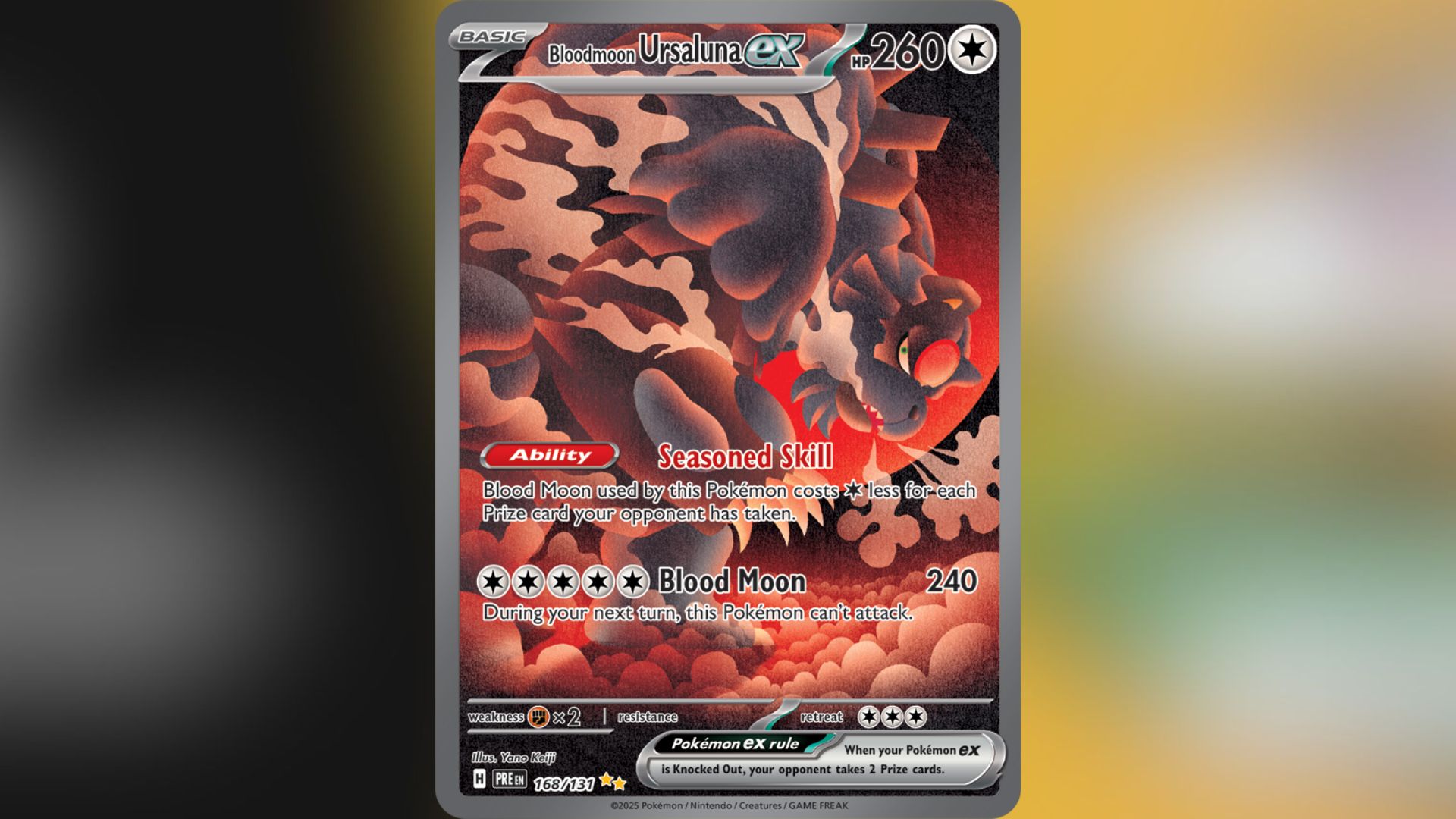Bloodmoon Ursaluna ex Full Art from Prismatic Evolutions (Image via TPC)