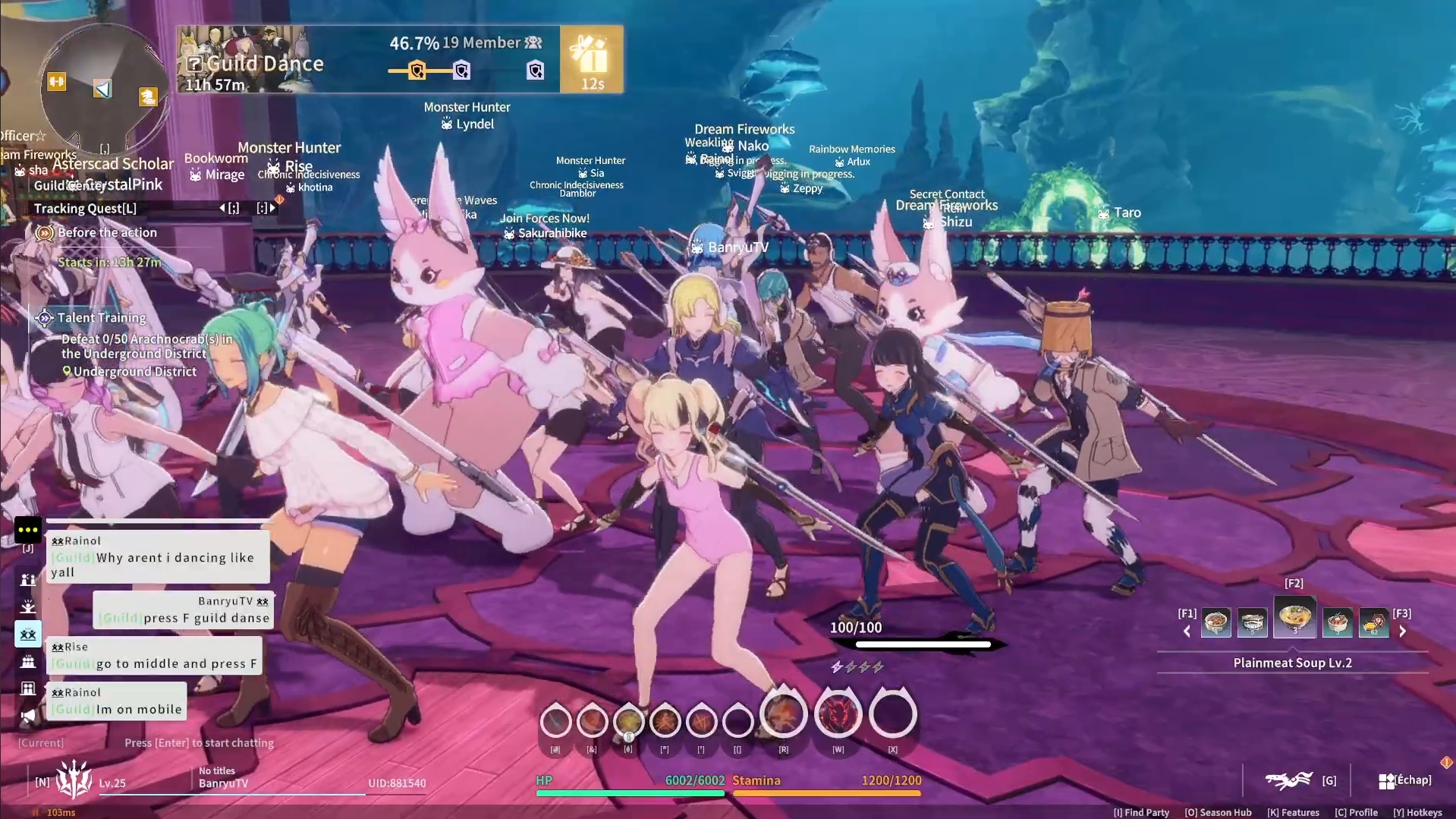 Blue Protocol Star Resonance Guild Dance (Image via A Plus)