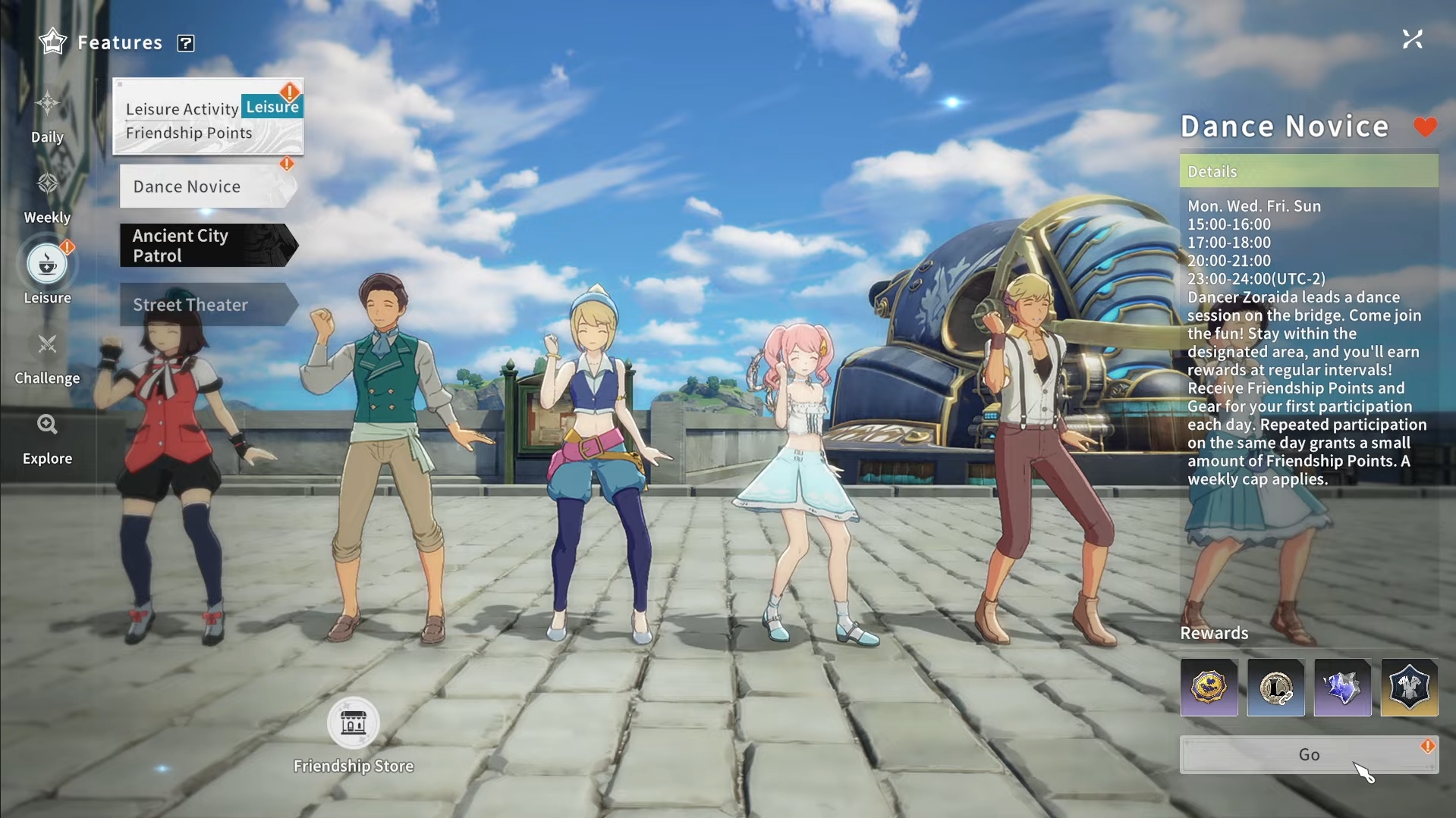 Blue Protocol Star Resonance Novice Dance timings (Image via A Plus)