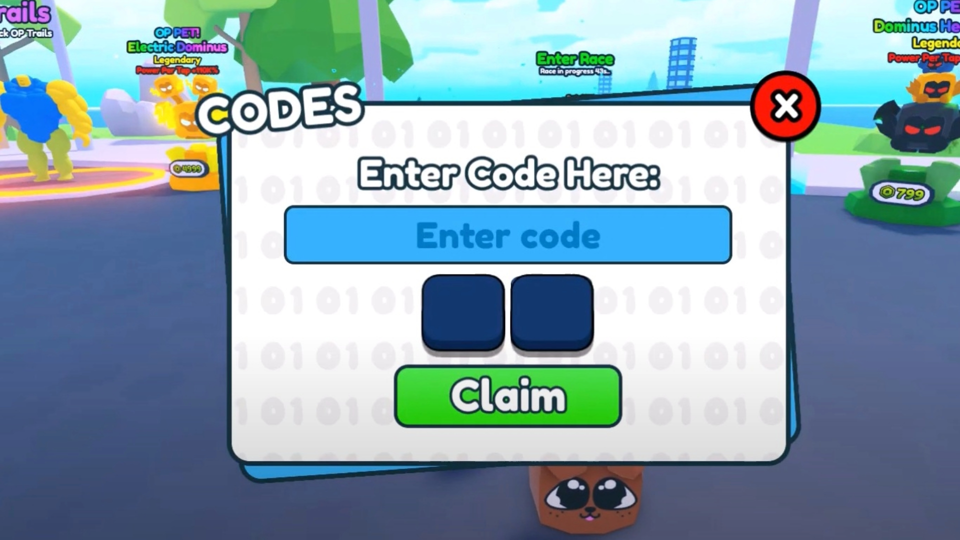 Code redemption field