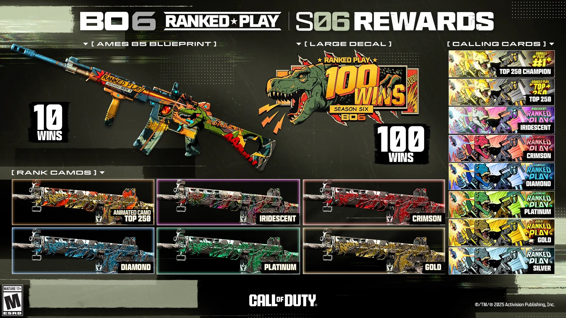 Complete list of Ranked Play rewards in Black Ops 6 Season 6