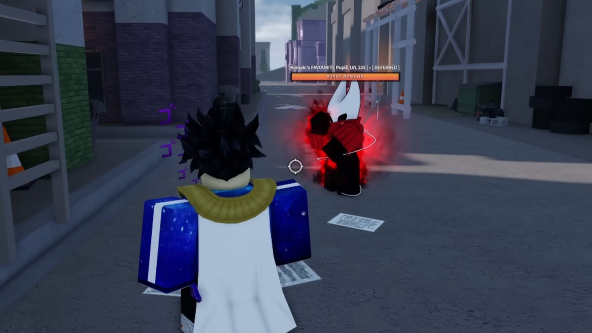 Defeating Komaki’s Pupils (Image via Roblox Corporation)