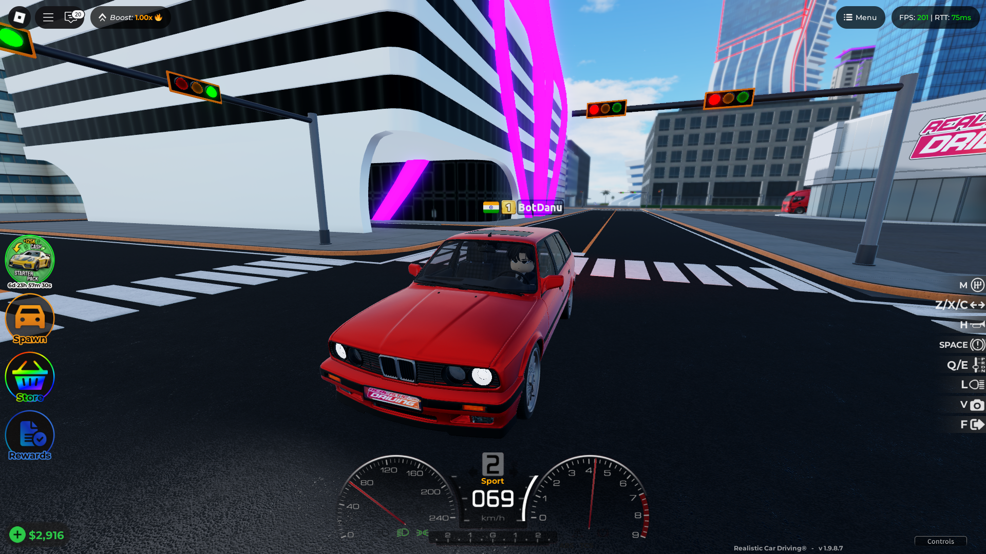 Realistic Car Driving (Image via Roblox Corporation)
