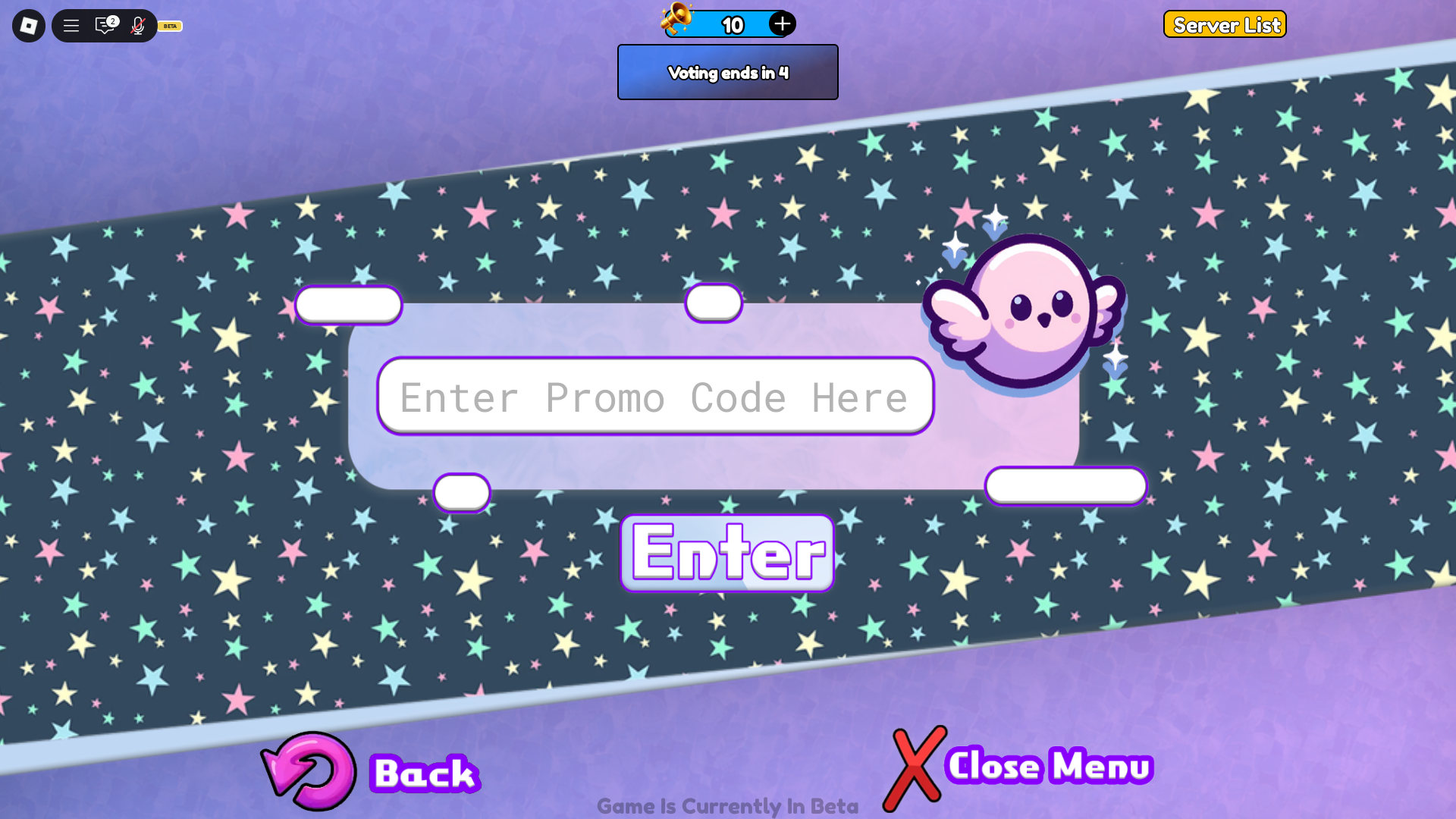 Redeeming codes (Image via Roblox Corporation)