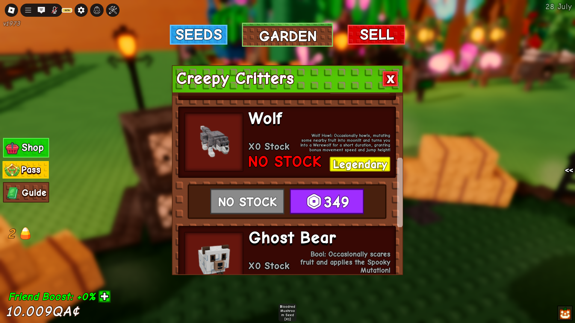 Wolf Pet from Creepy Critters (Image via Roblox Corporation)