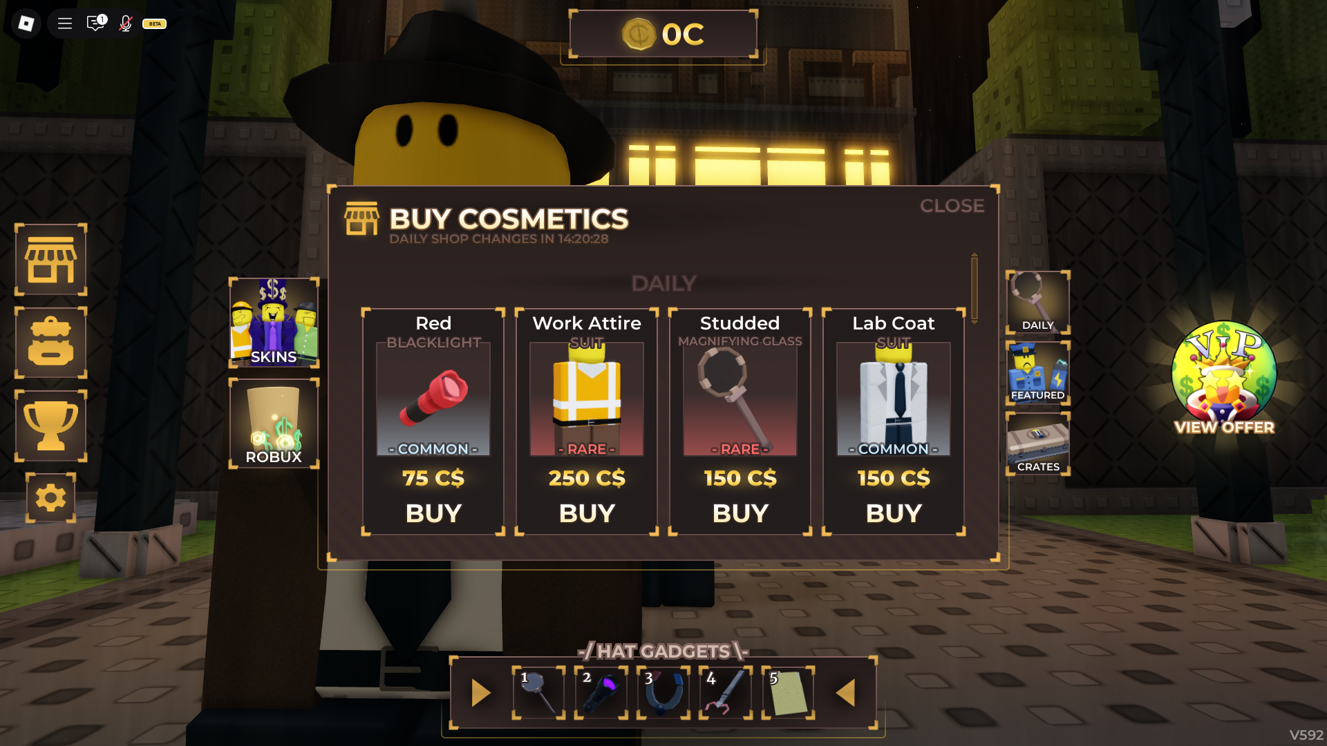 Buying new cosmetics (Image via Roblox Corporation)