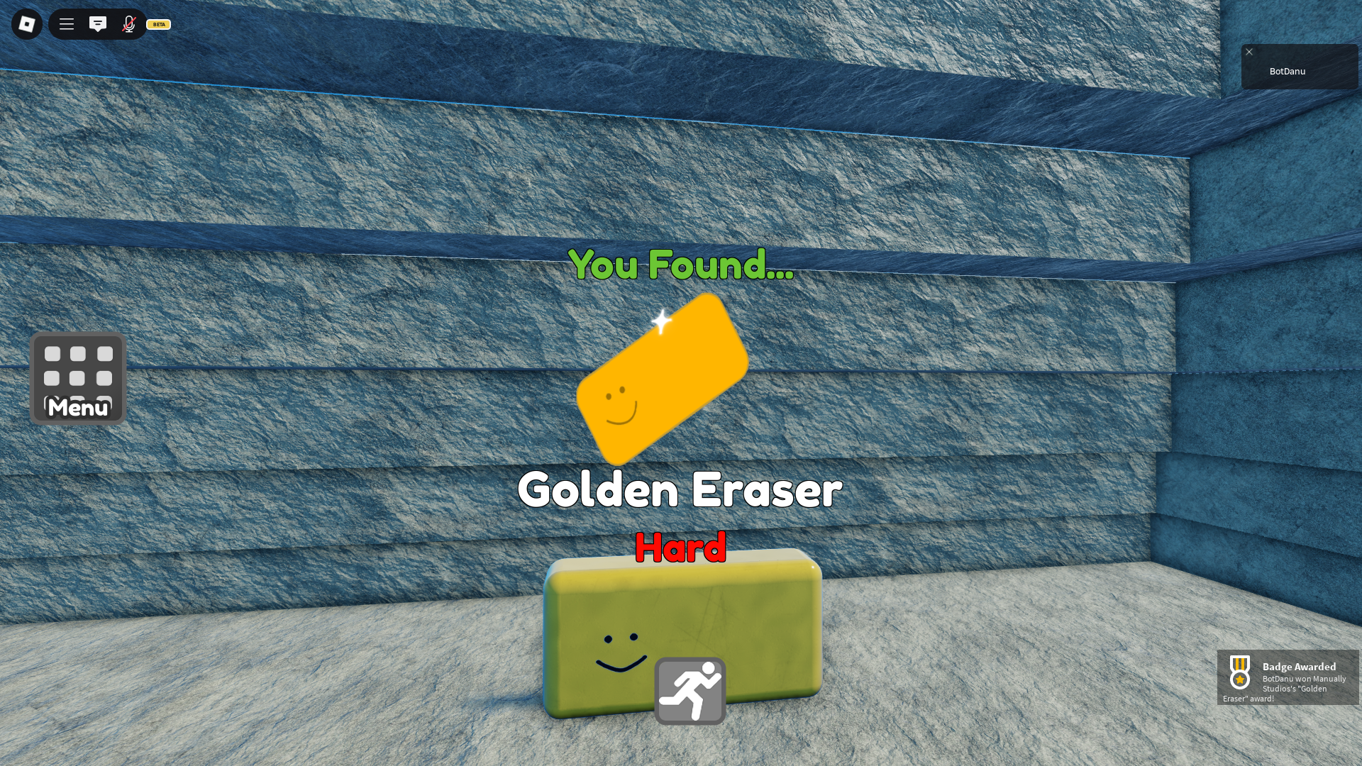 Golden Eraser in Find the Erasers (Image via Roblox Corporation)