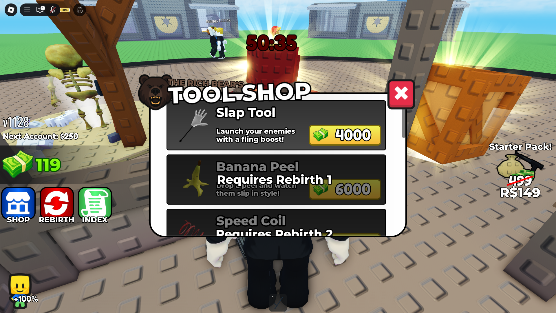 Buying new tools (Image via Roblox Corporation)