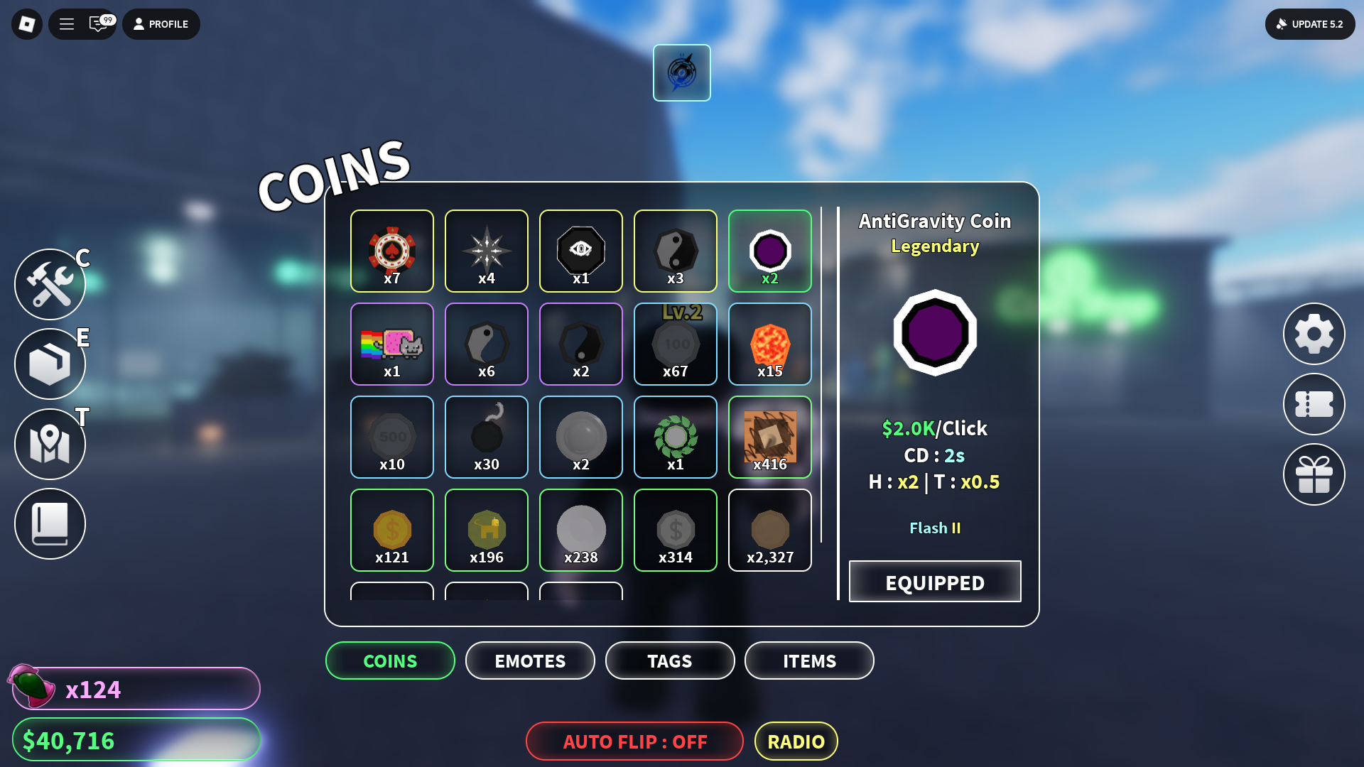 AntiGravity Coin (Image via Roblox Corporation)