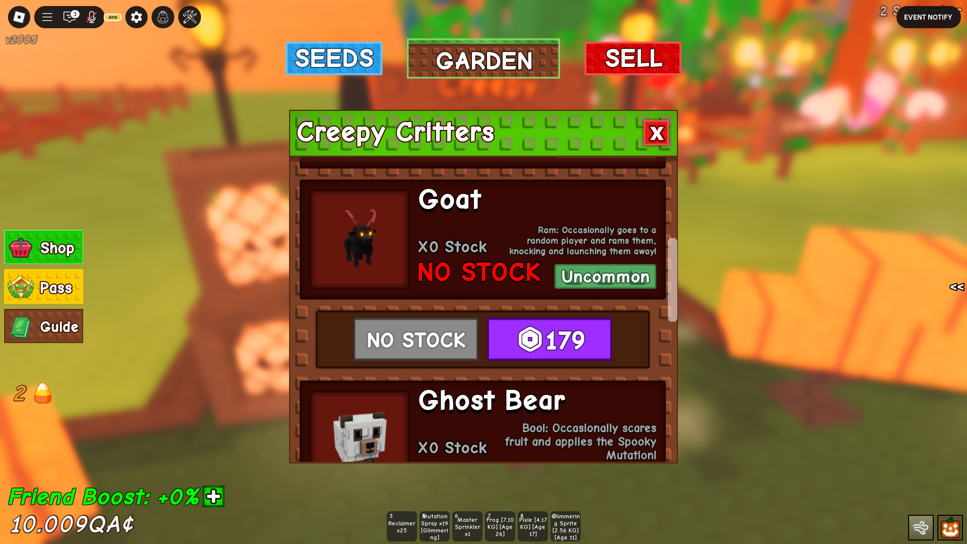 Buying the Goat Pet (Image via Roblox Corporation)