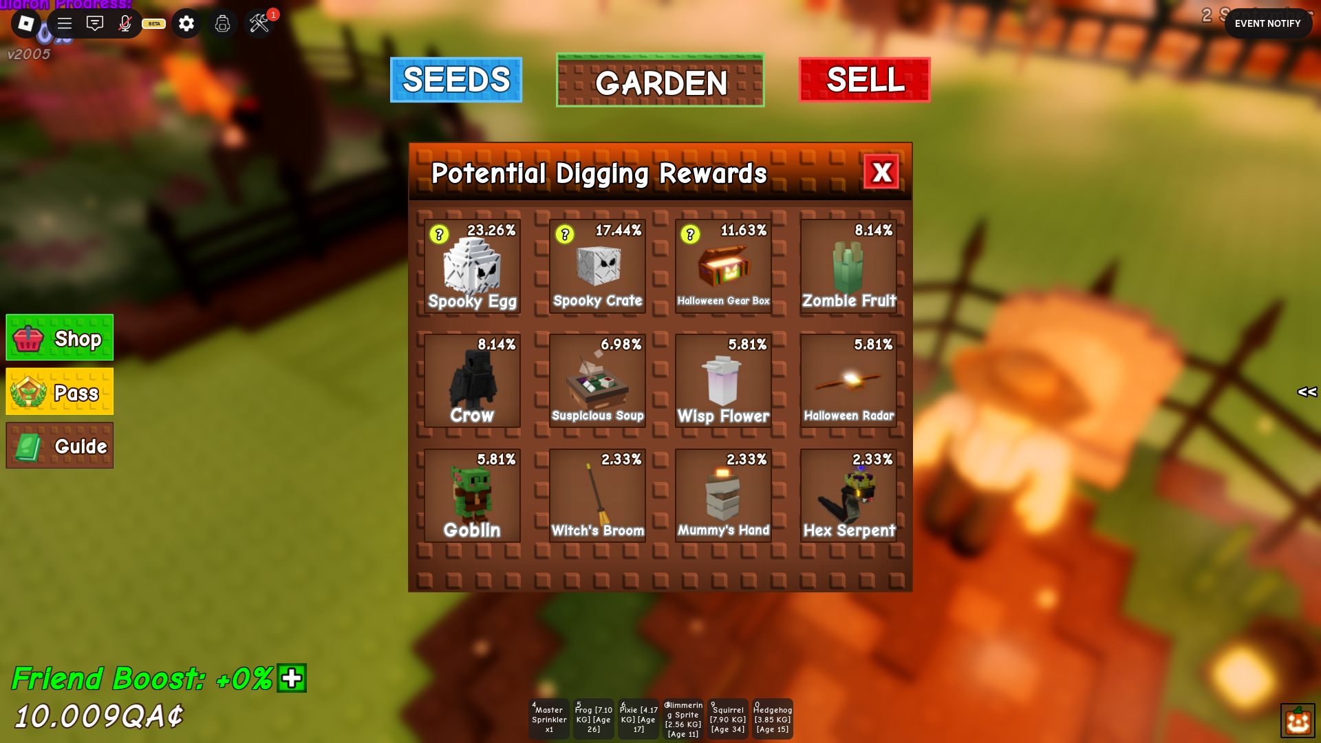 Digging Rewards (Image via Roblox Corporation)
