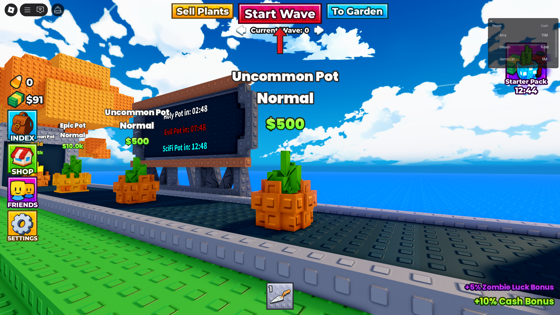 Buying new pots (Image via Roblox Corporation)