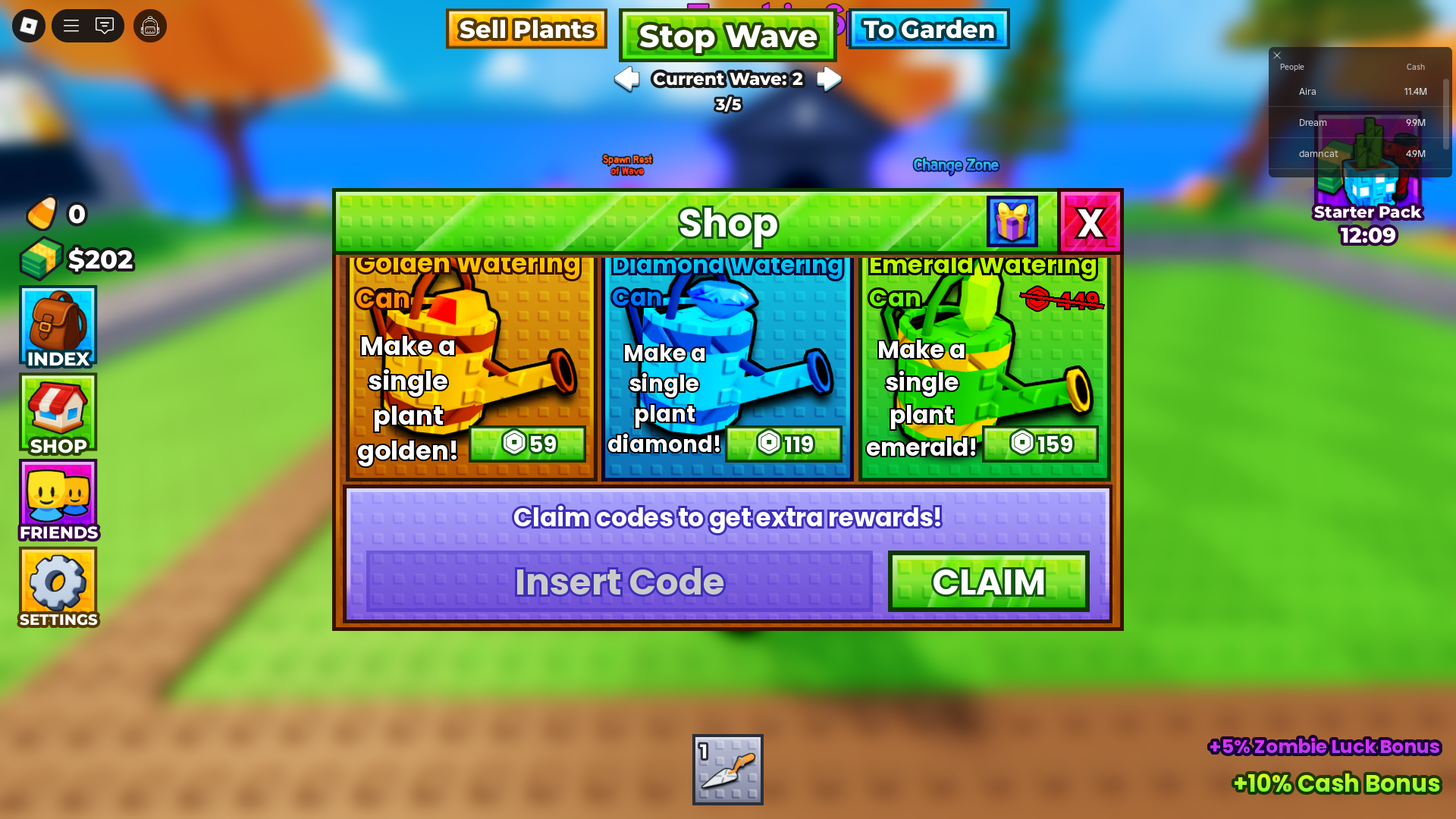 Redeeming codes (Image via Roblox Corporation)