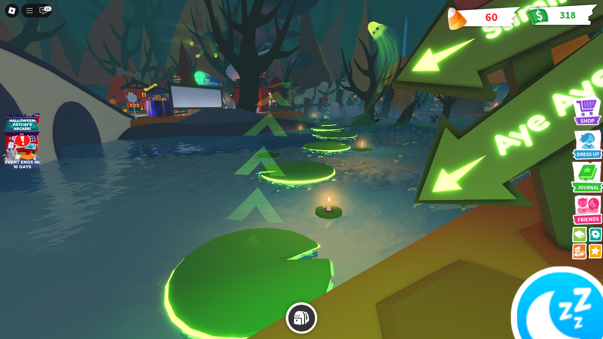 lily pads in the swamp (Image via Roblox Corporation)